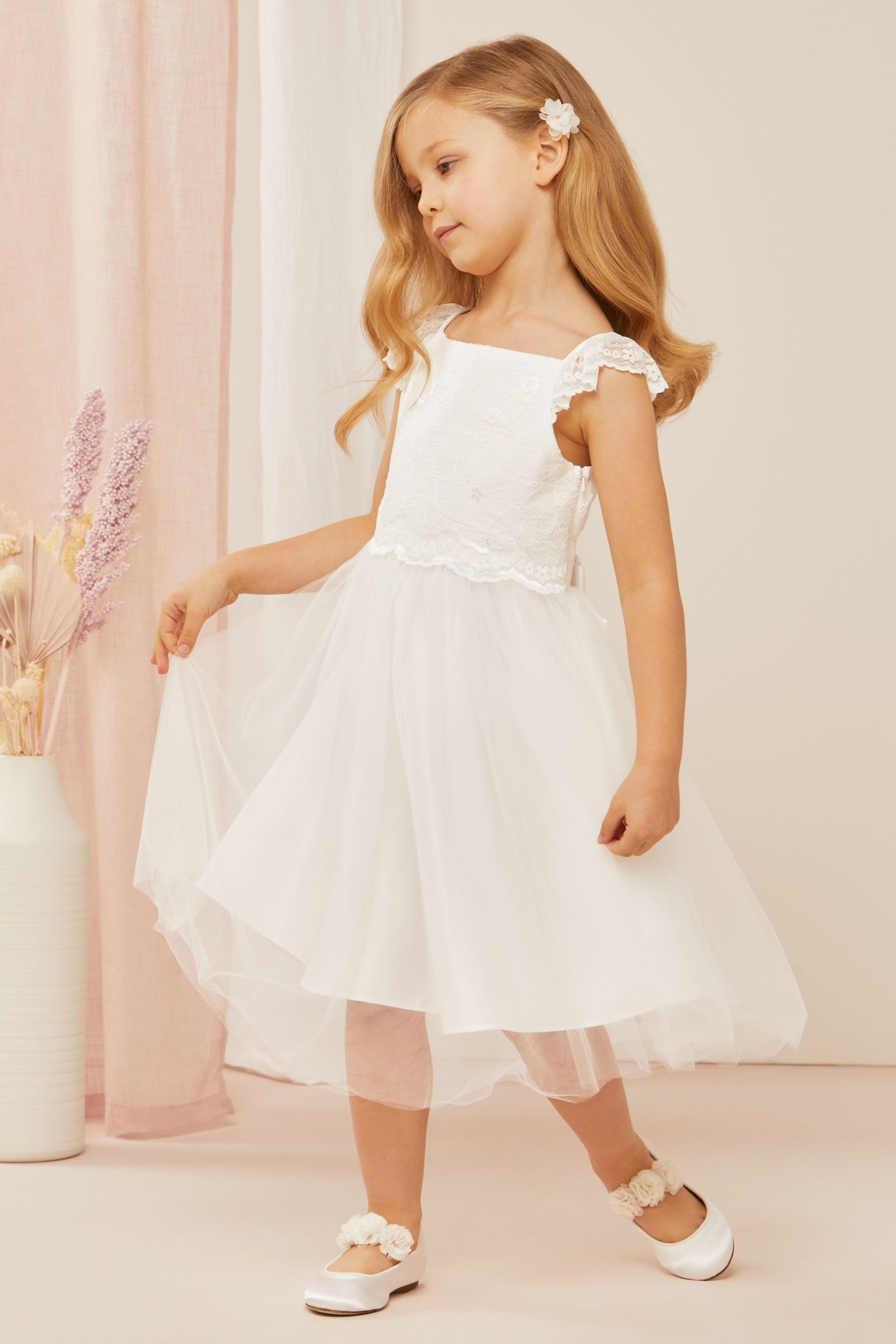 Ivory Flower Girl Mini Dress