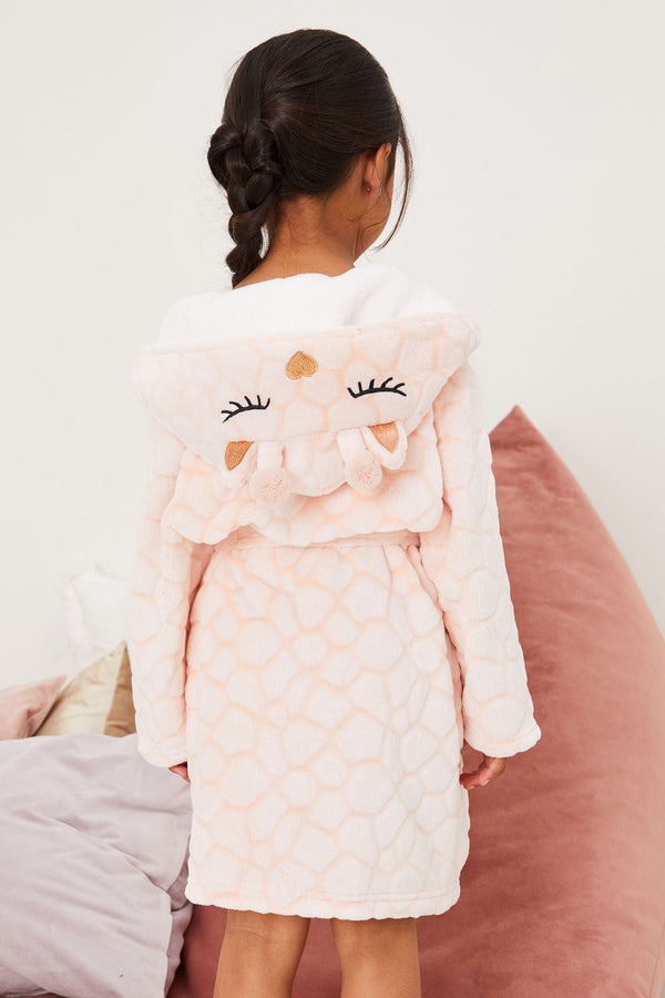 Pink Giraffe Mini Cosy Dressing Gown