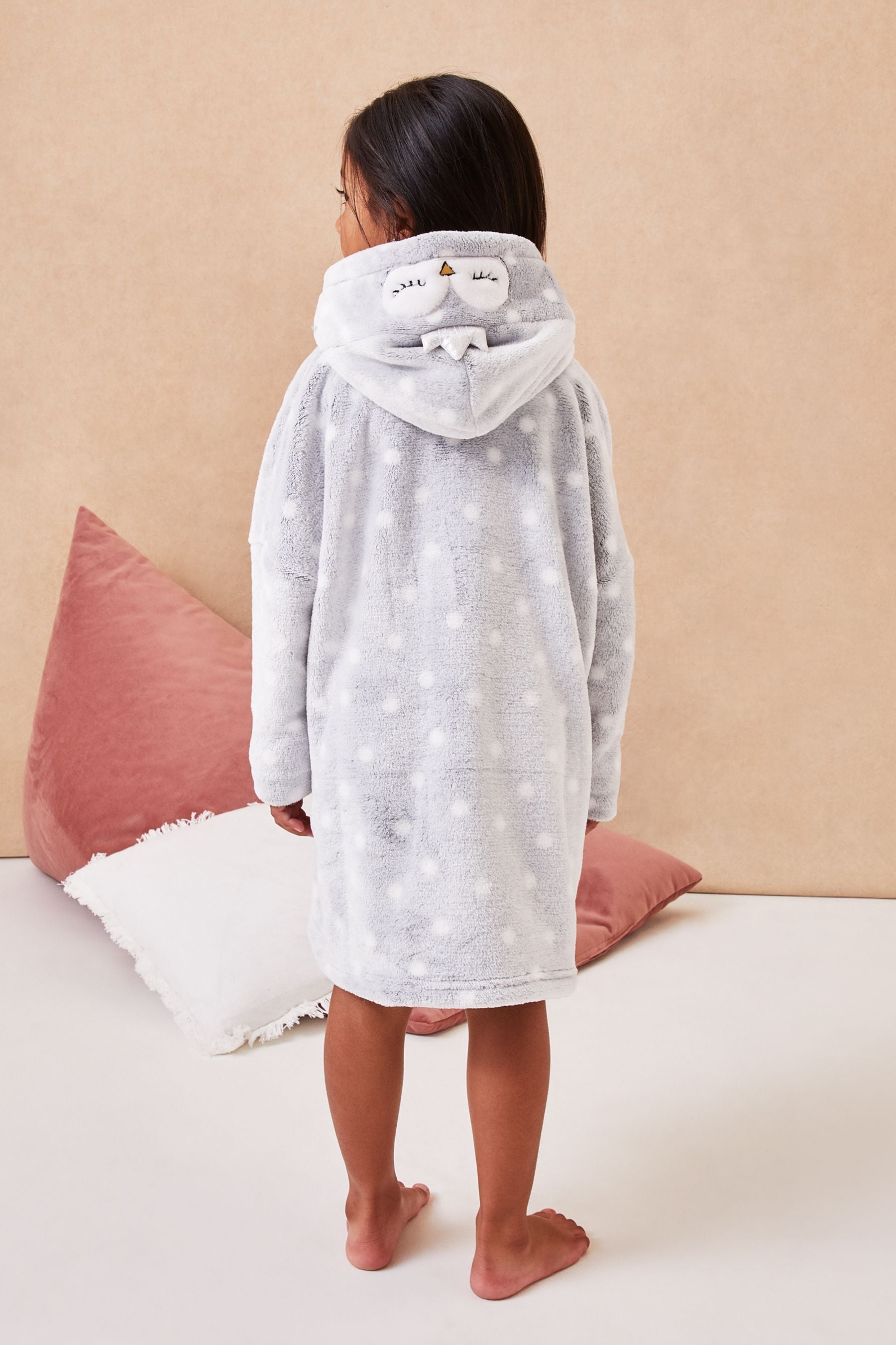 Grey Spot Mini Snuggle Hoodie Poncho