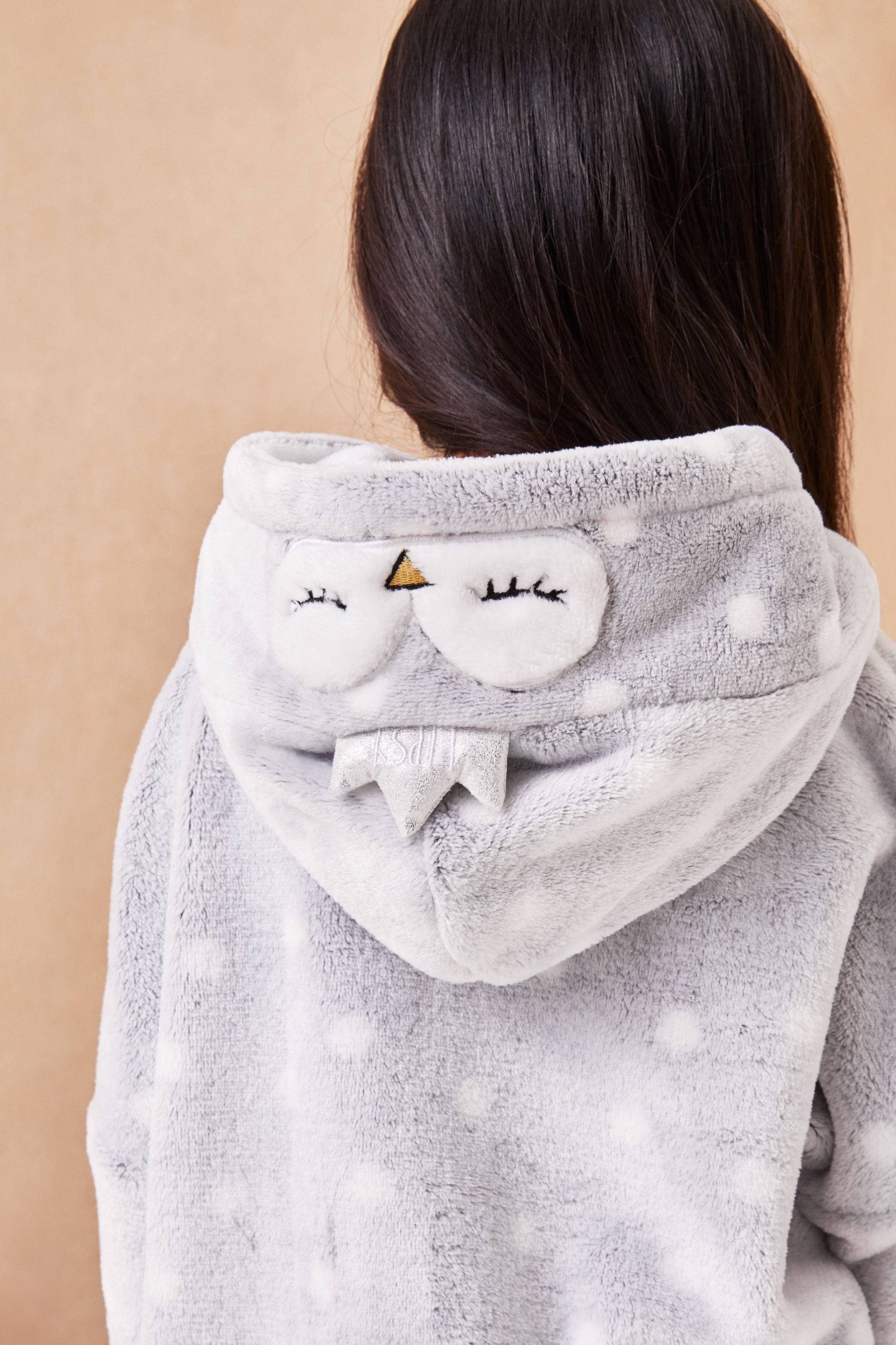 Grey Spot Mini Snuggle Hoodie Poncho