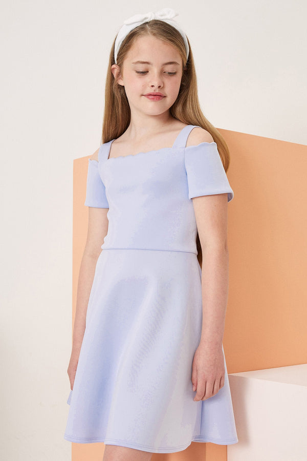 Blue Scuba Occasion Dress