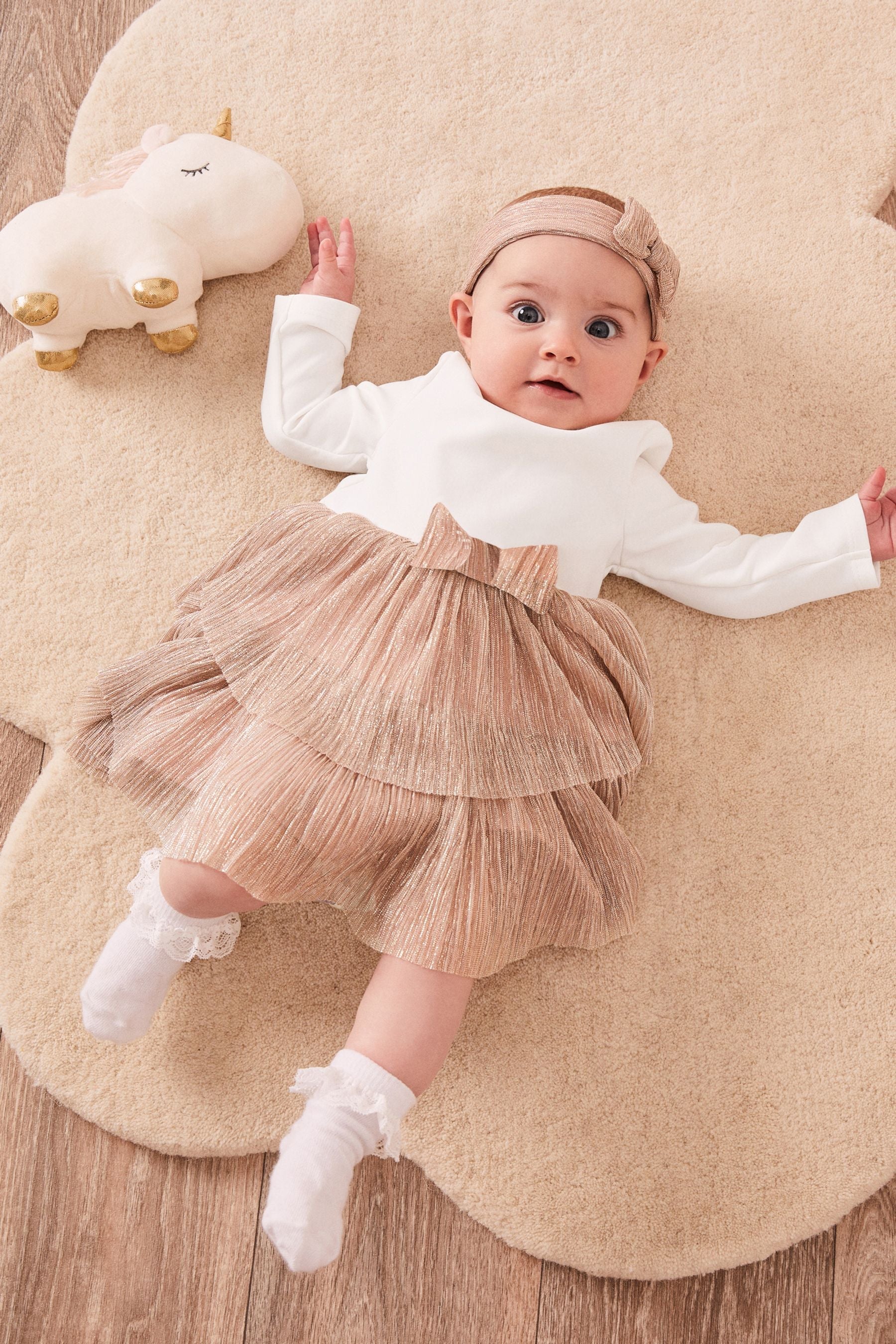 Pink Long Sleeve Tutu Dress With Headband