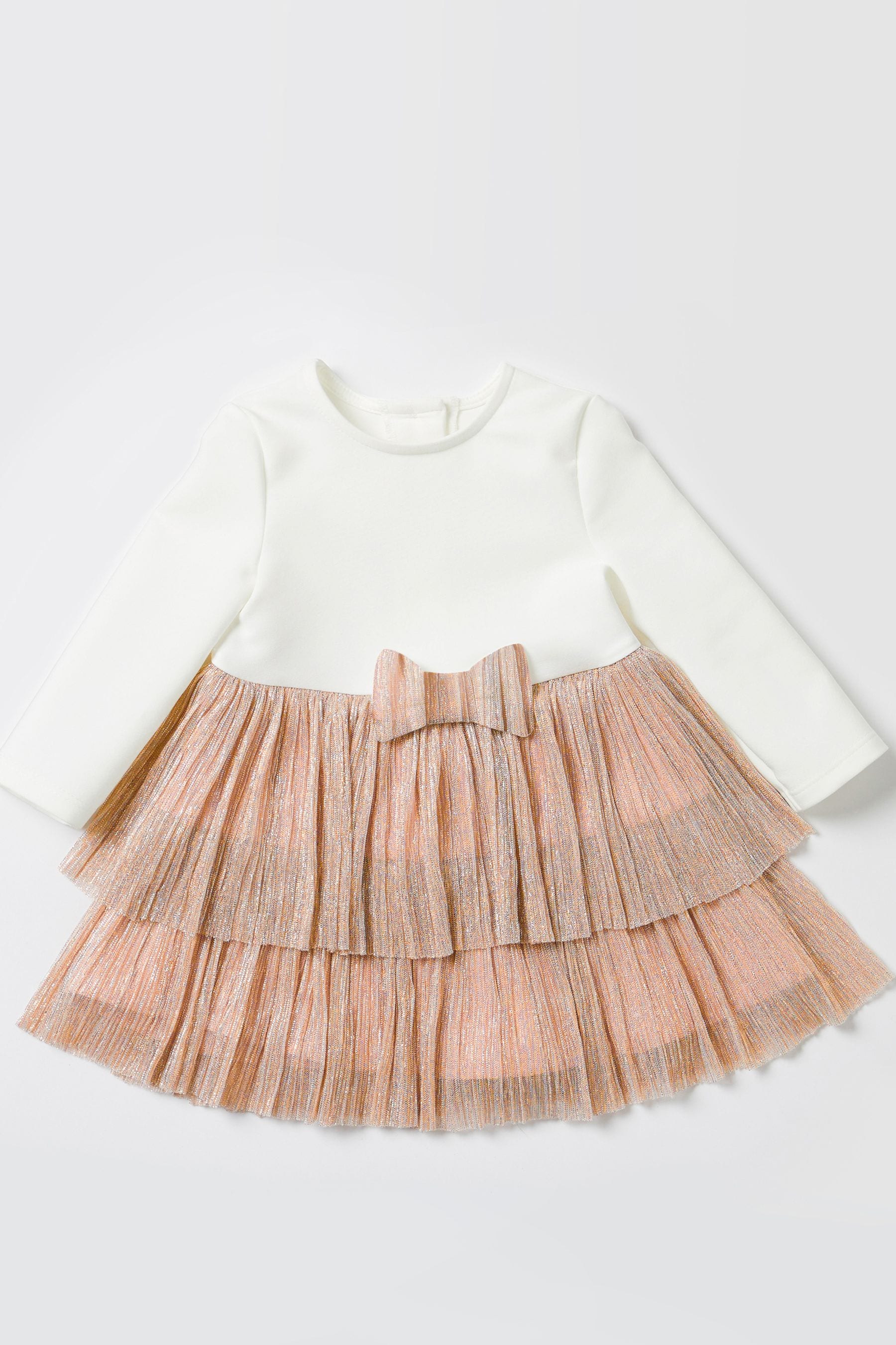 Pink Long Sleeve Tutu Dress With Headband