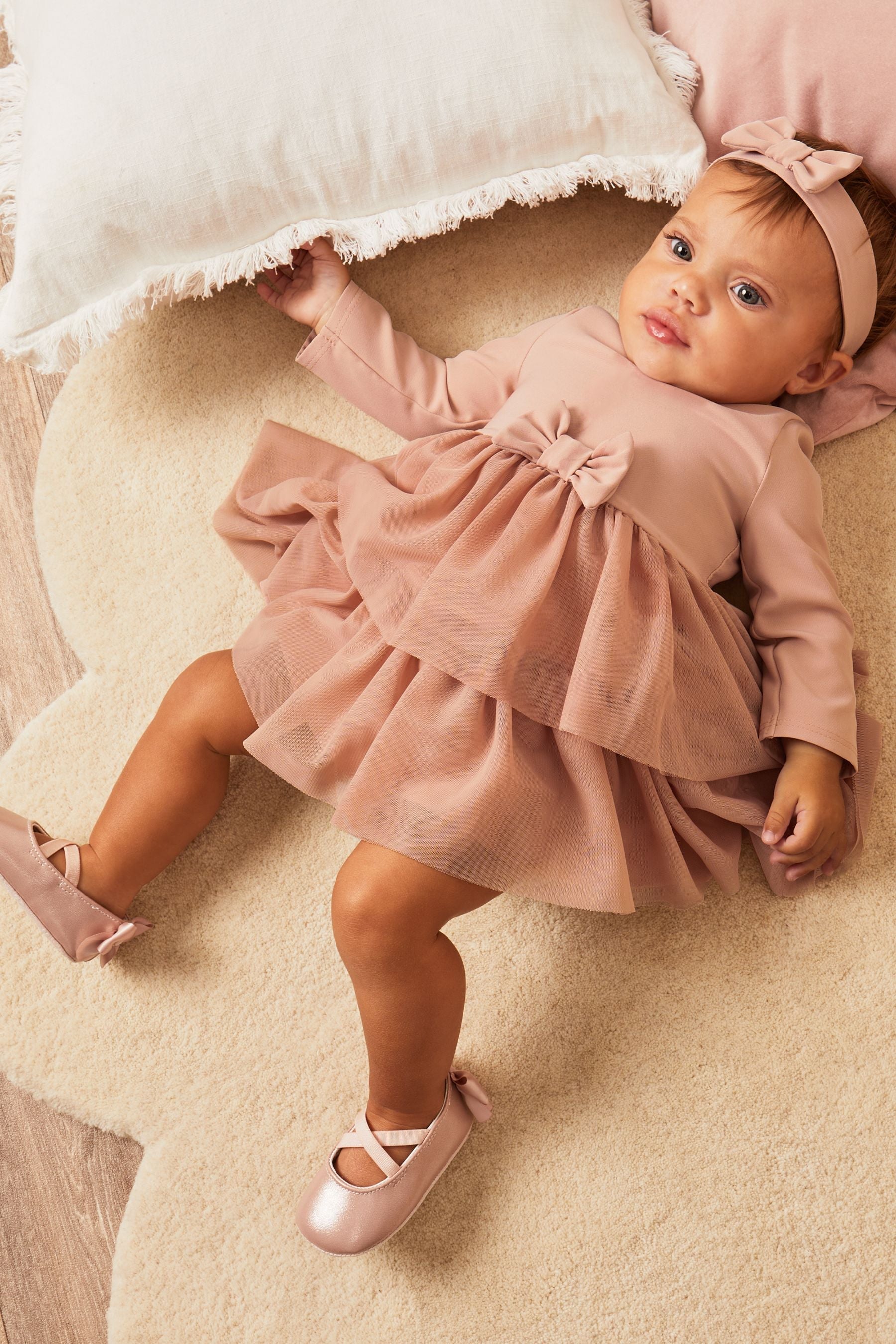 Pink Baby Long Sleeve Tutu Dress