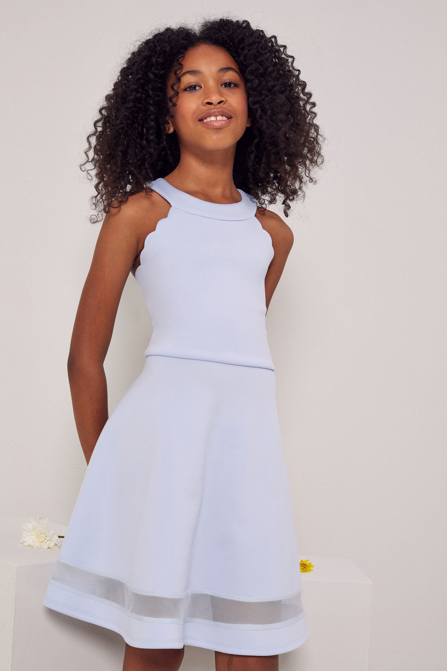 Blue Scuba Occasion Dress