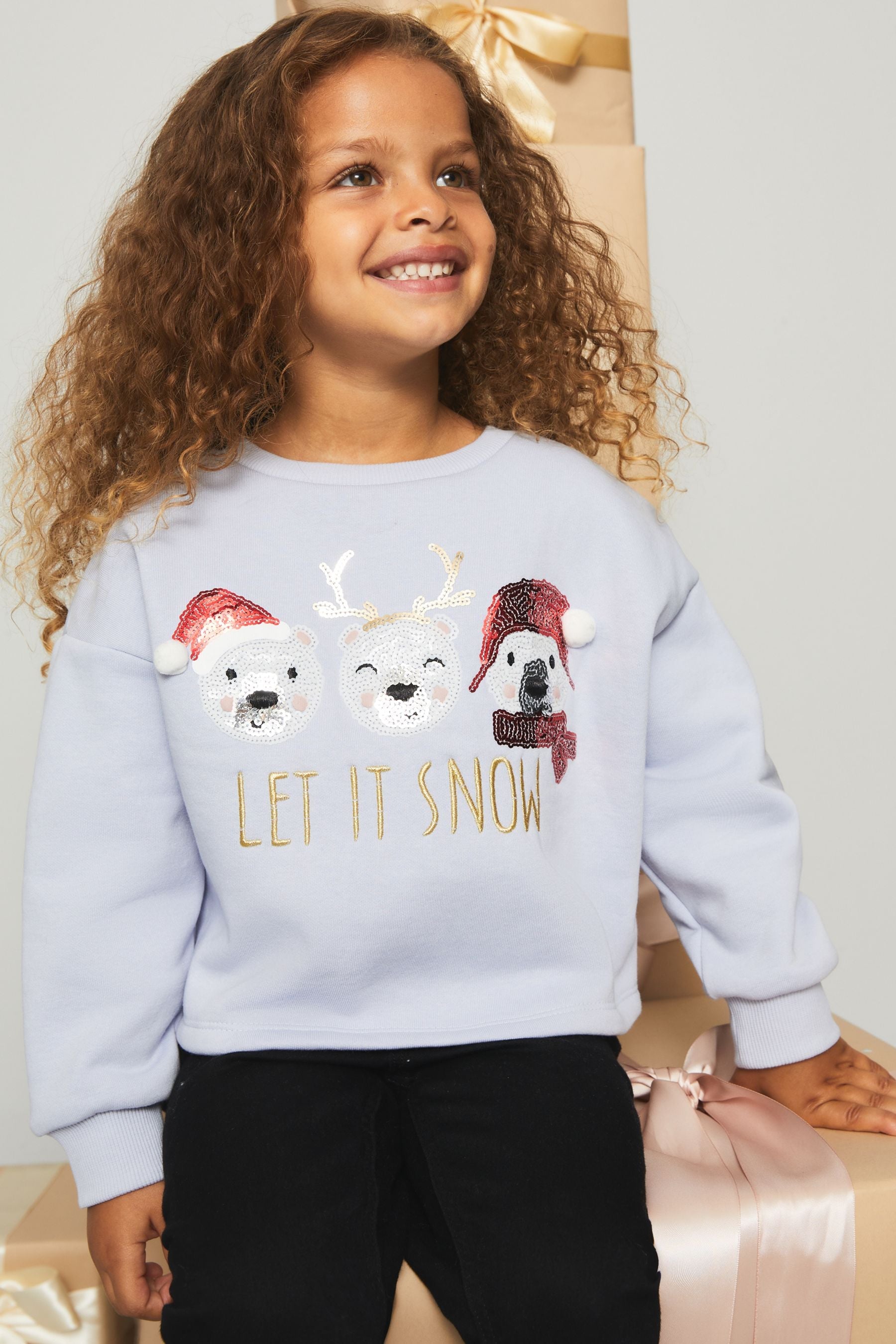 Blue Mini Christmas Sweat Top