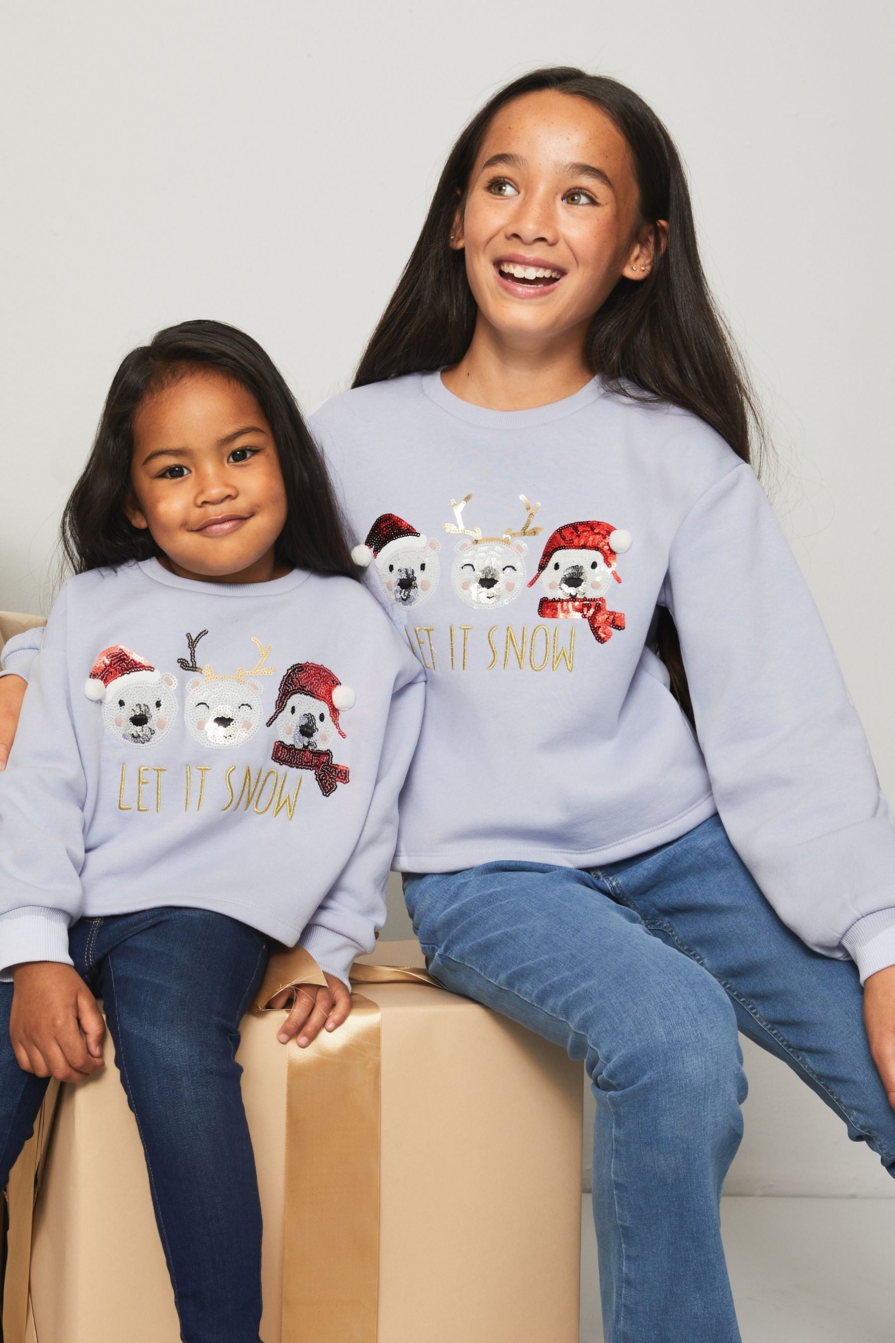 Blue Mini Christmas Sweat Top