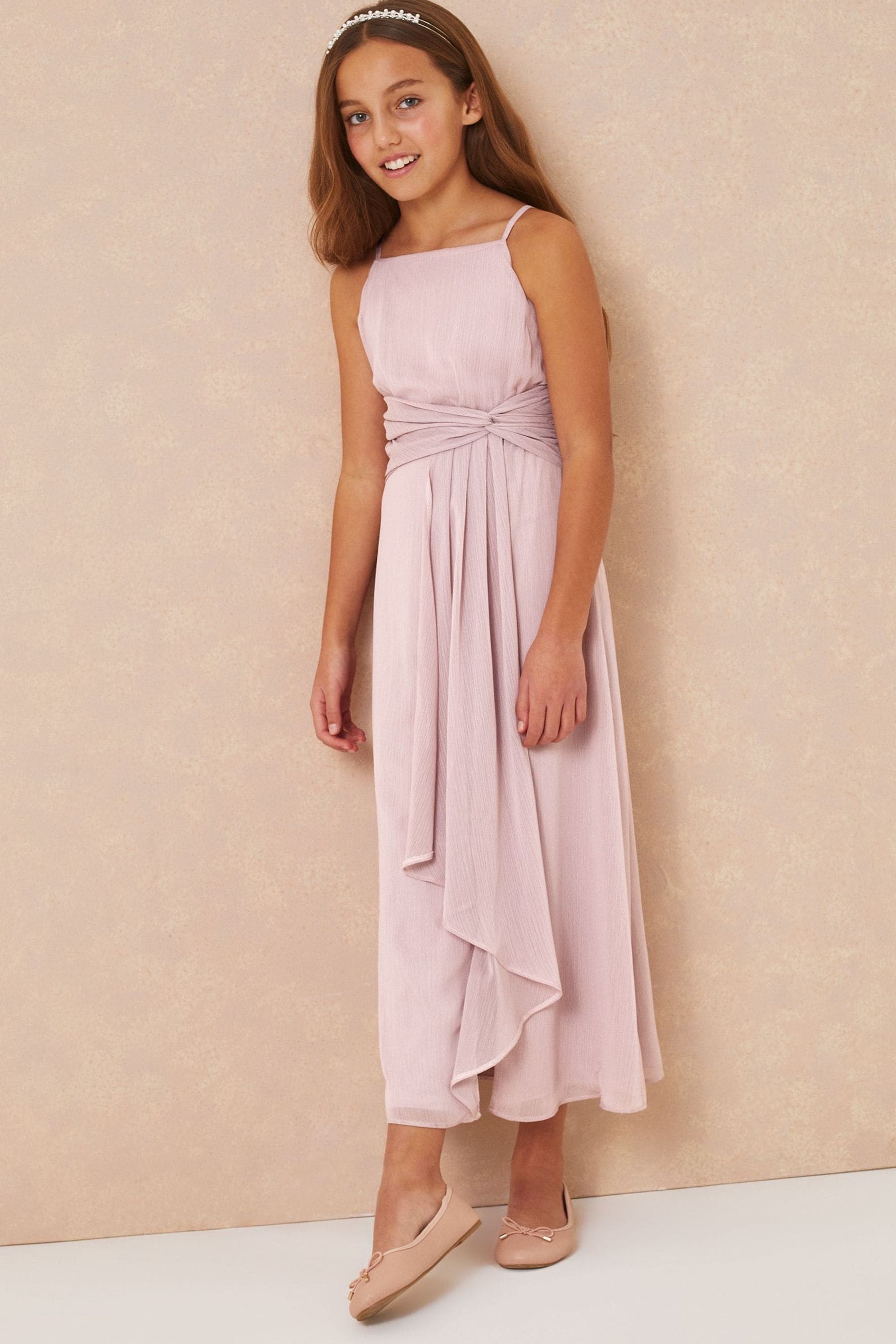 Pink Strap Maxi Occasion Dress (From 7-16yrs)