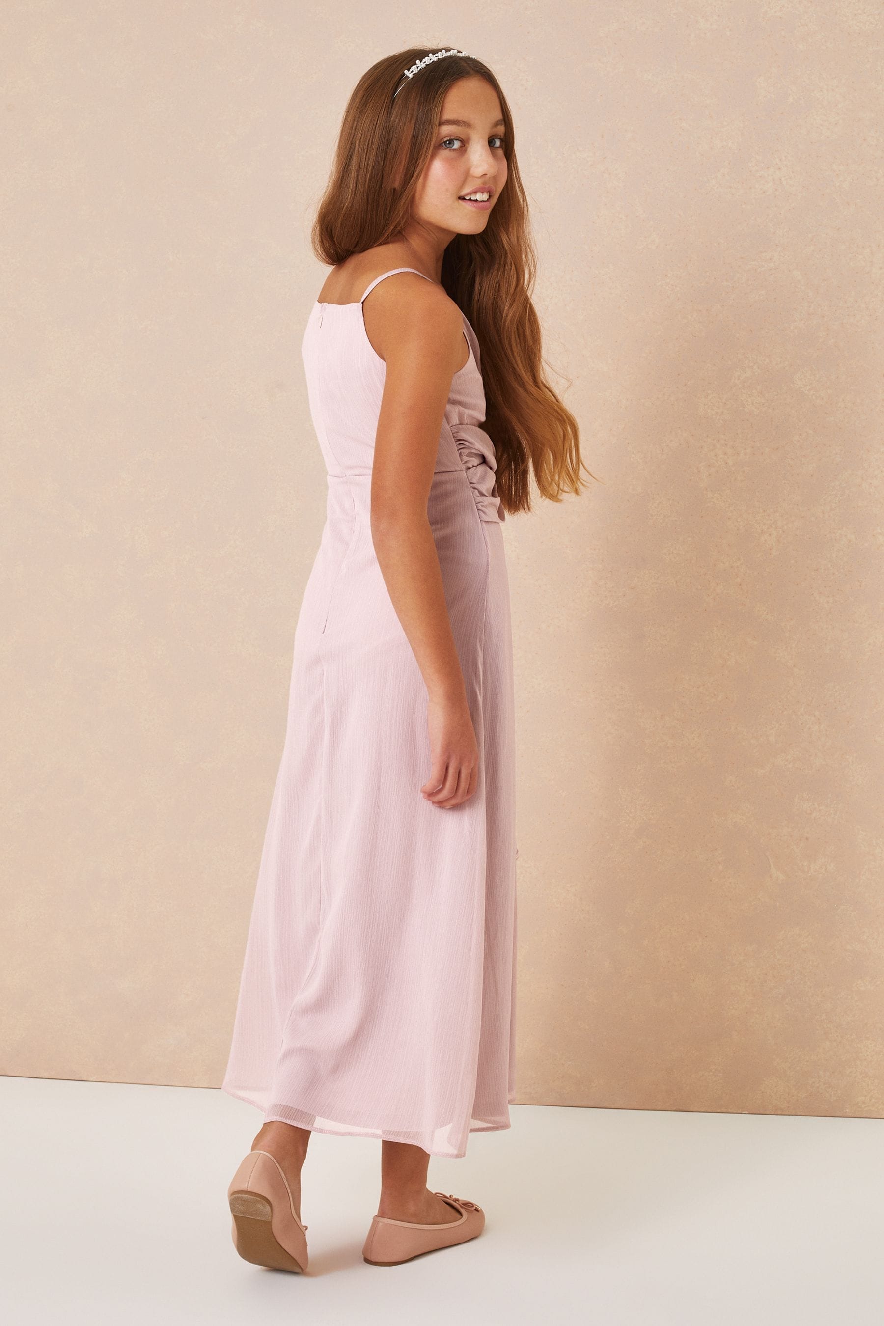 Pink Strap Maxi Occasion Dress (From 7-16yrs)