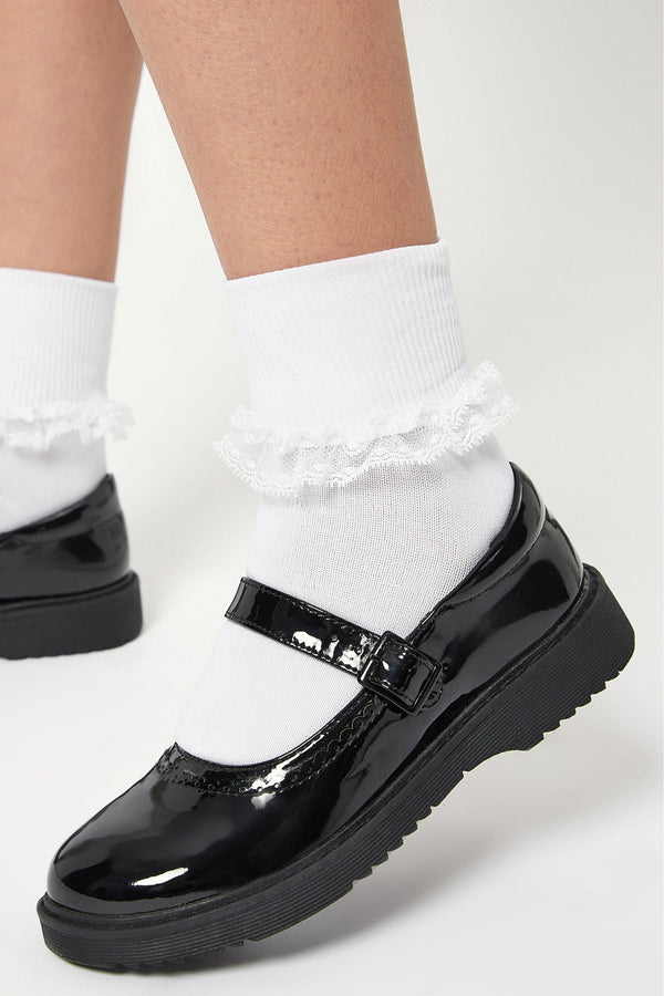 Black Chunky Mary Jane Dolly School Shoe