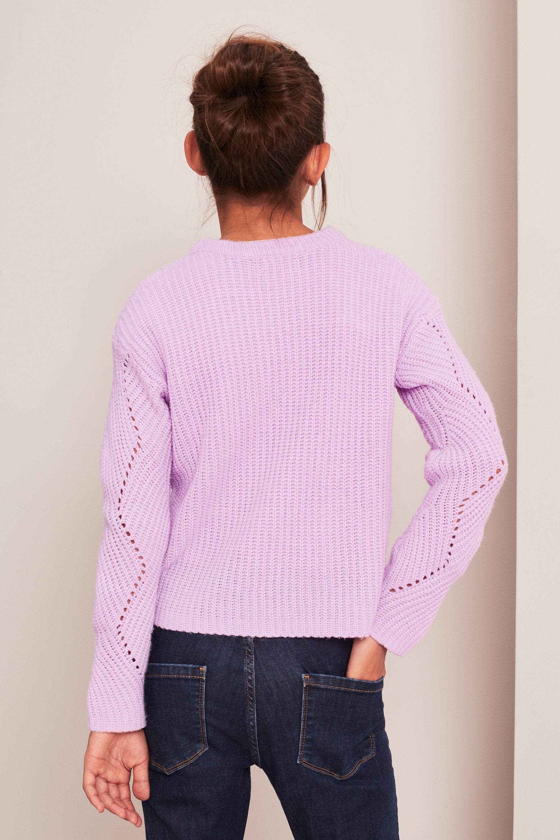 Purple Scallop Stitch Jumper