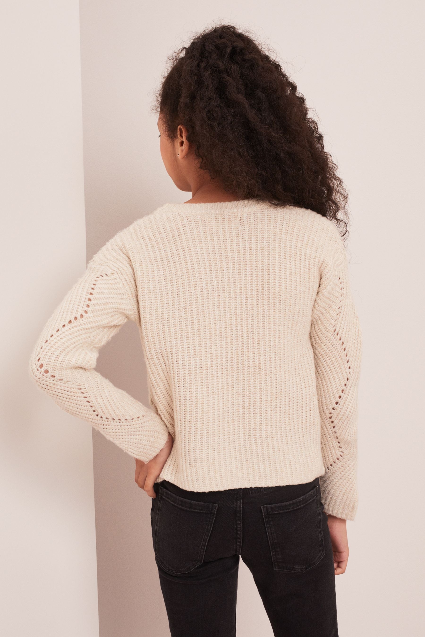 Cream Scallop Stitch Jumper