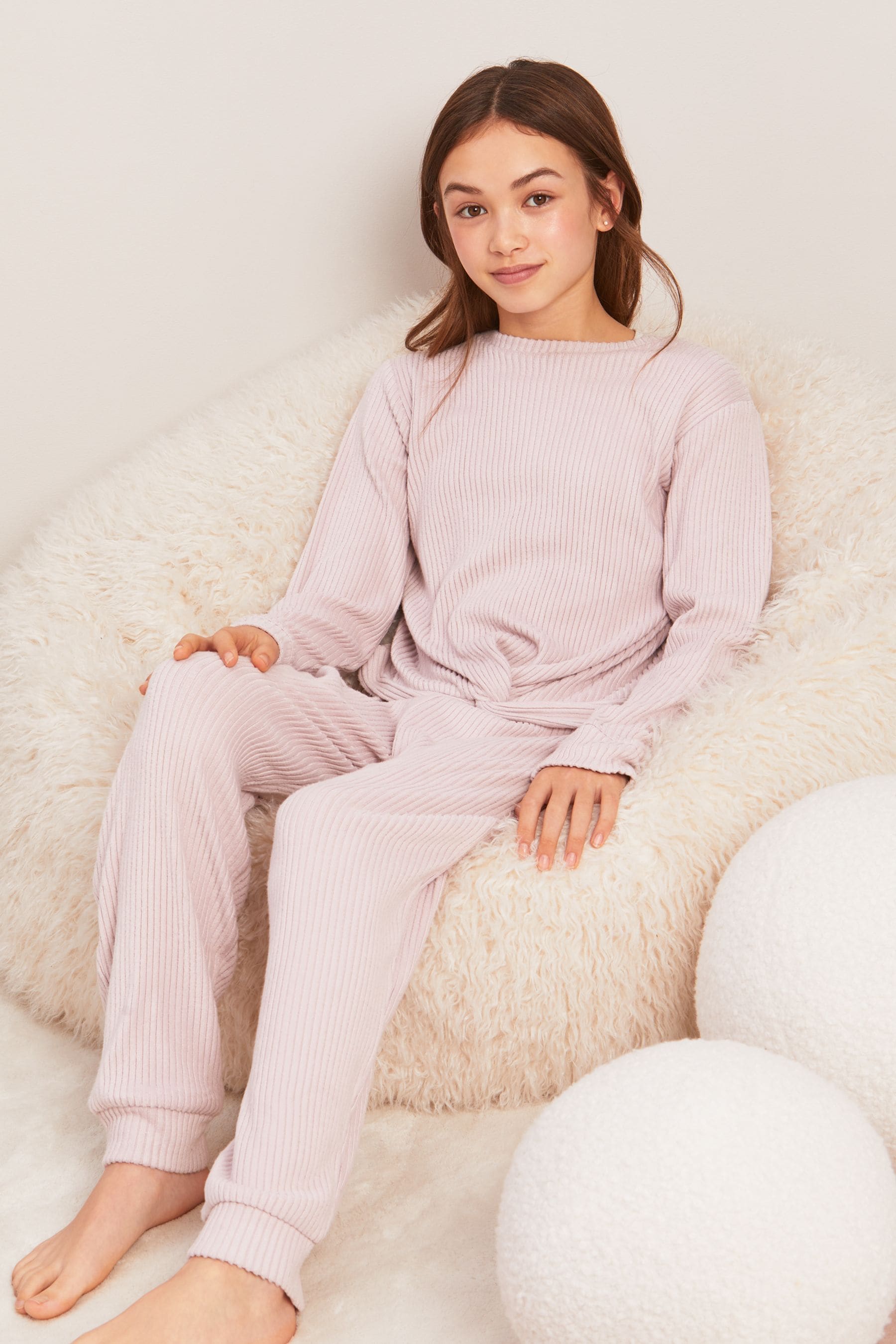 Lipsy Light Pink Cosy Knot Front Pyjamas (5-16yrs)