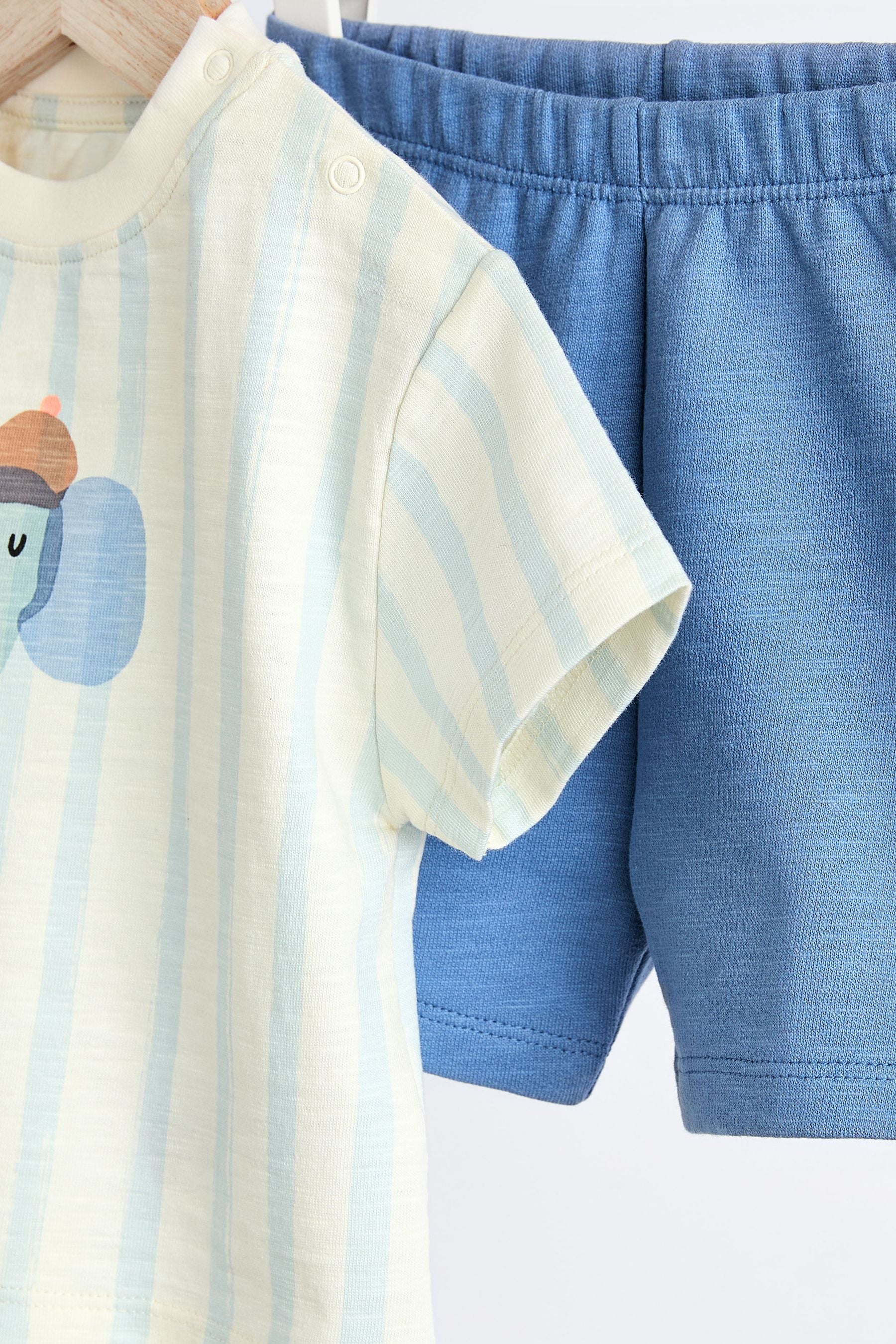 Blue Elephant Baby T-Shirt And Shorts 2 Piece Set