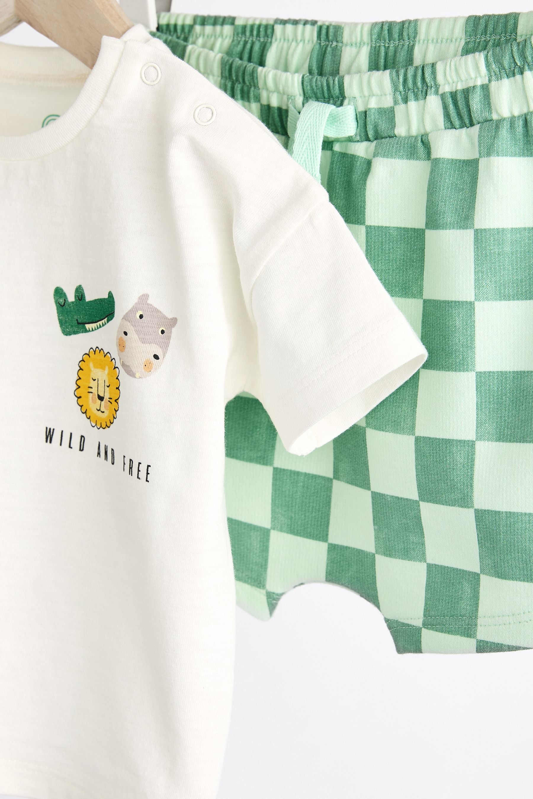 Green Character Baby T-Shirt And Shorts 2 Piece Set