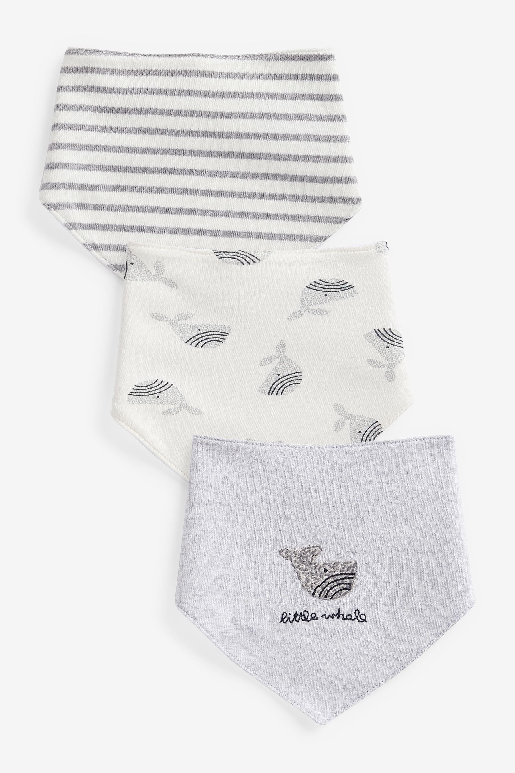 Grey Whale Baby Bibs 3 Pack