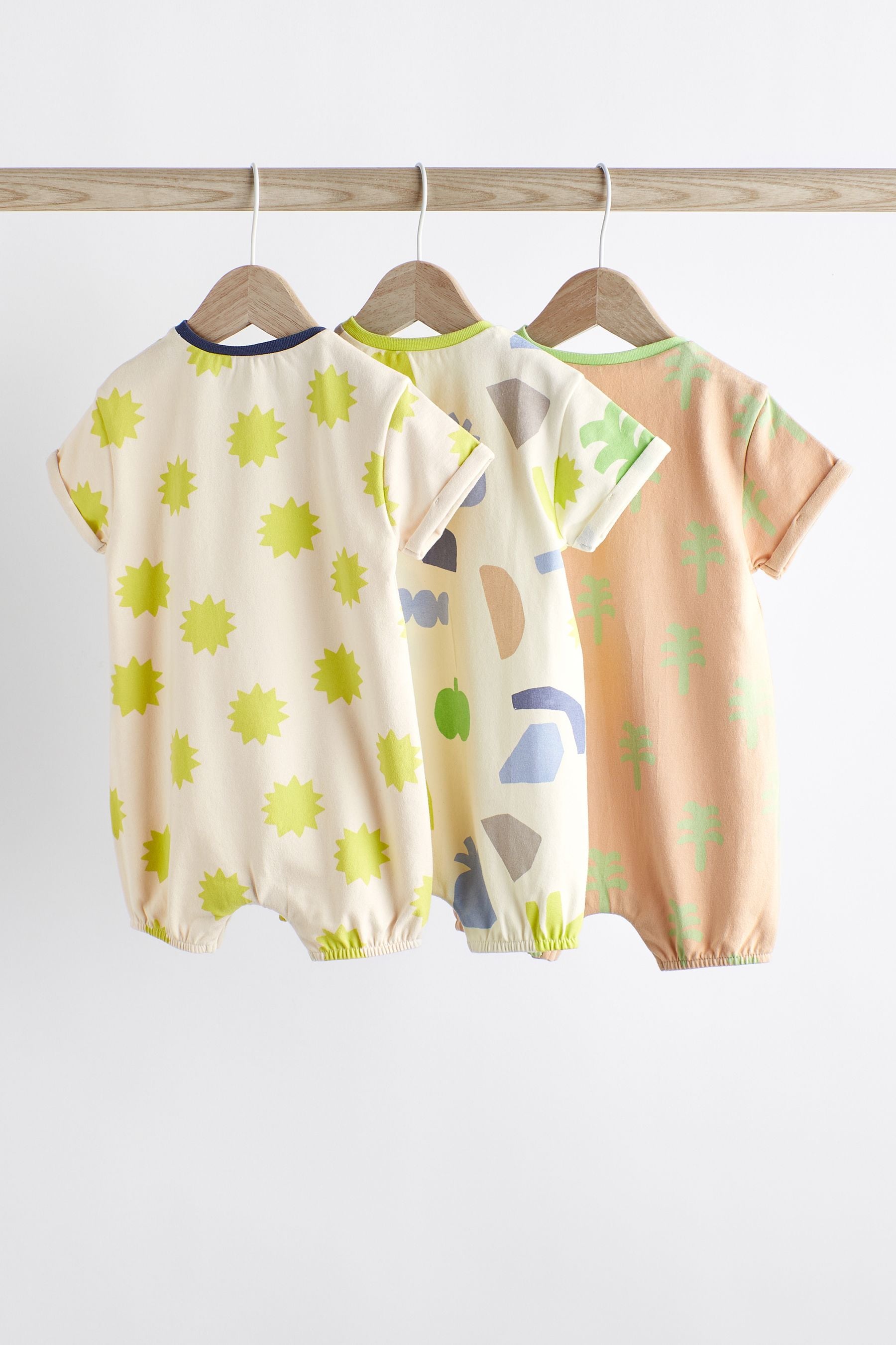 Bright Abstract Baby Jersey Rompers 3 Pack