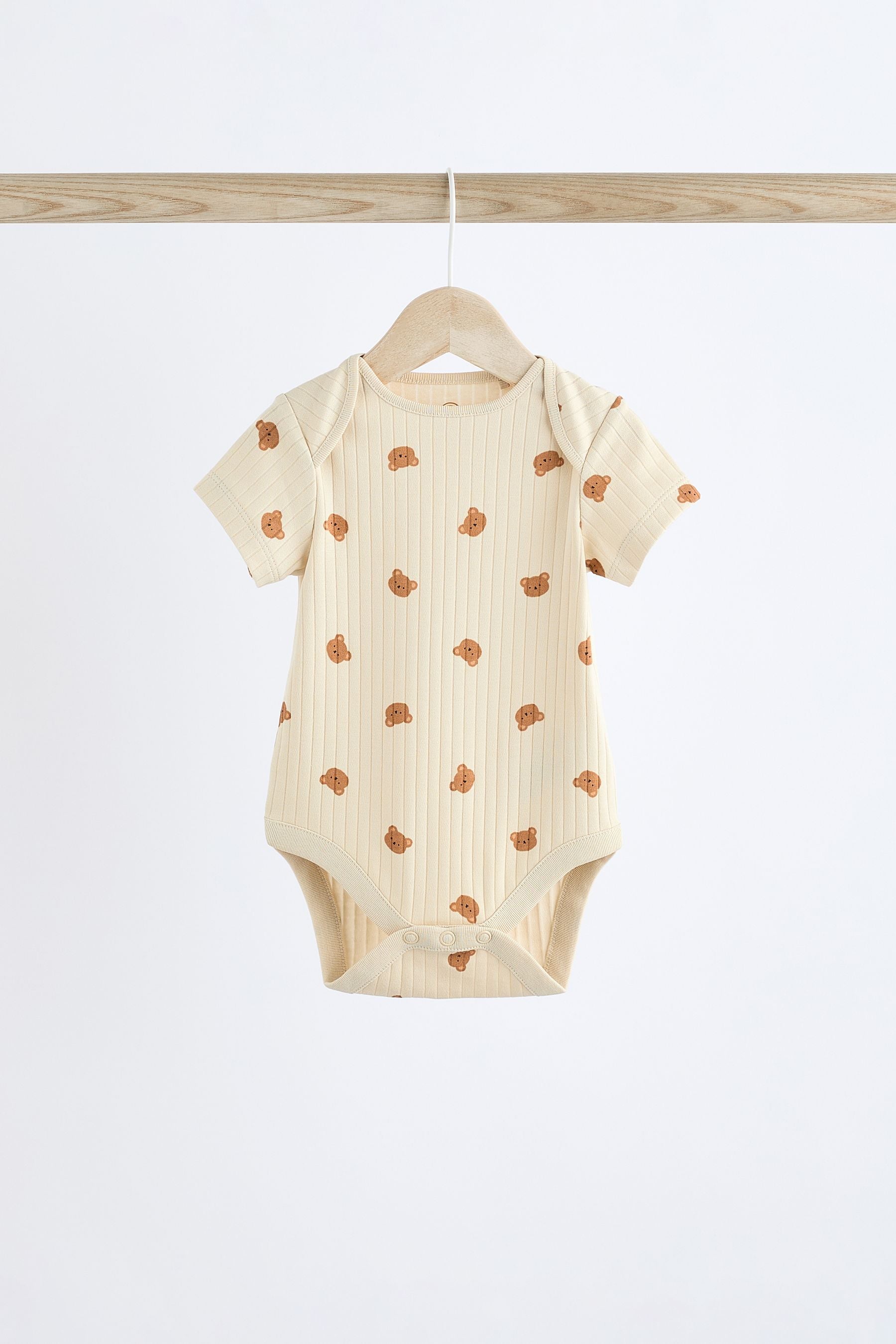 Navy Bear Baby Rib Bodysuits 3 Pack