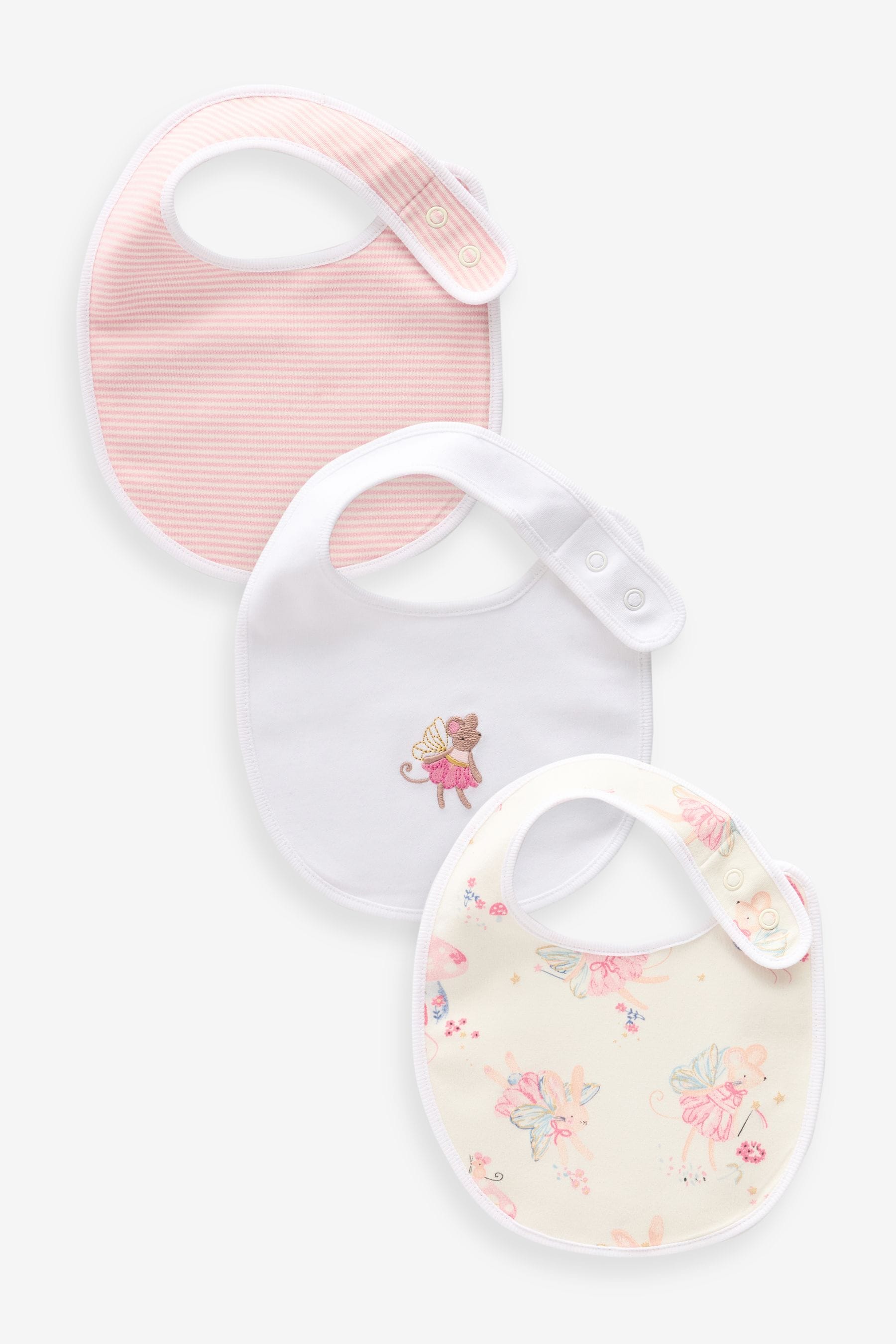 Pink Fairy Baby Bibs 3 Pack