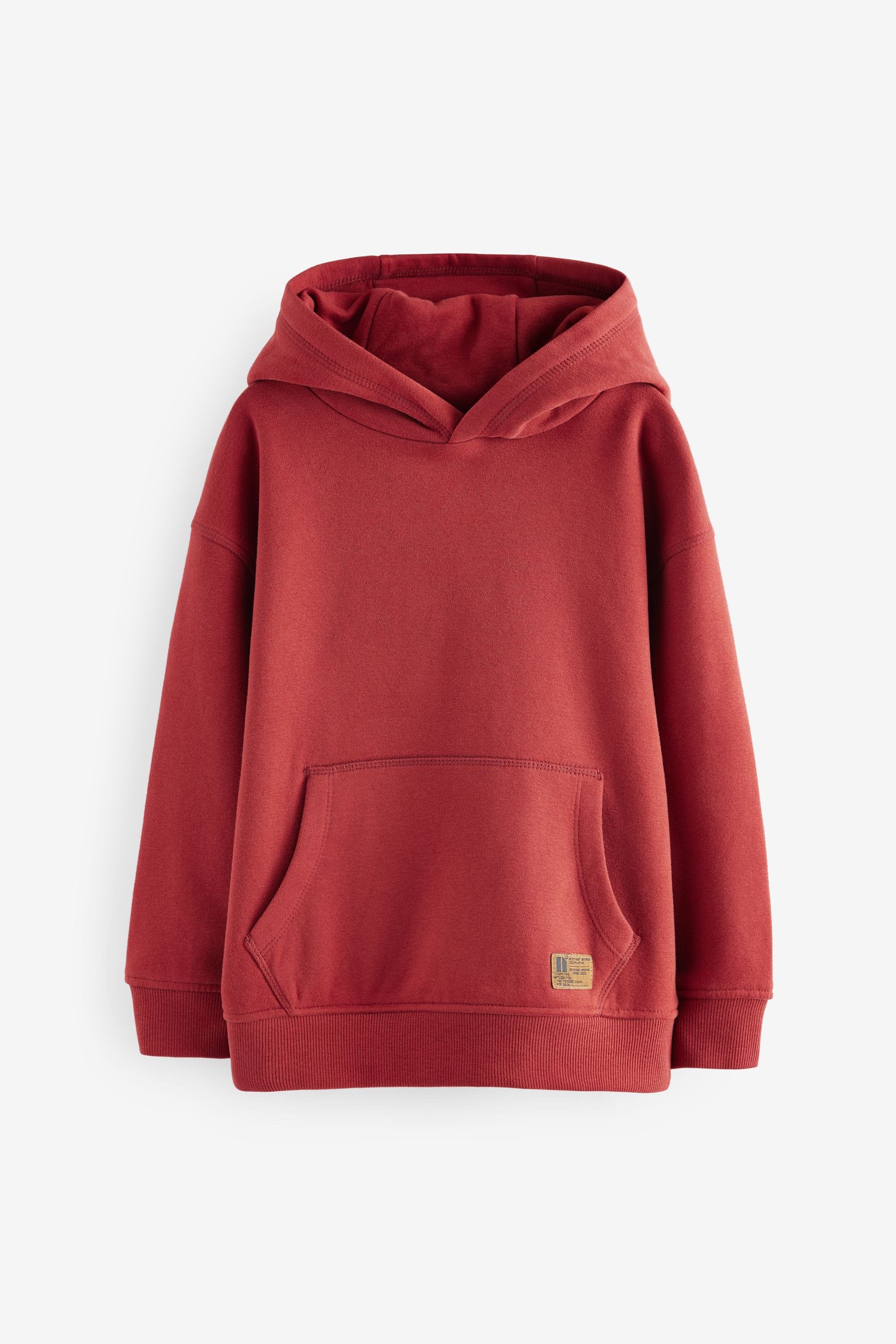 Rust Red Plain Jersey Hoodie (3-16yrs)