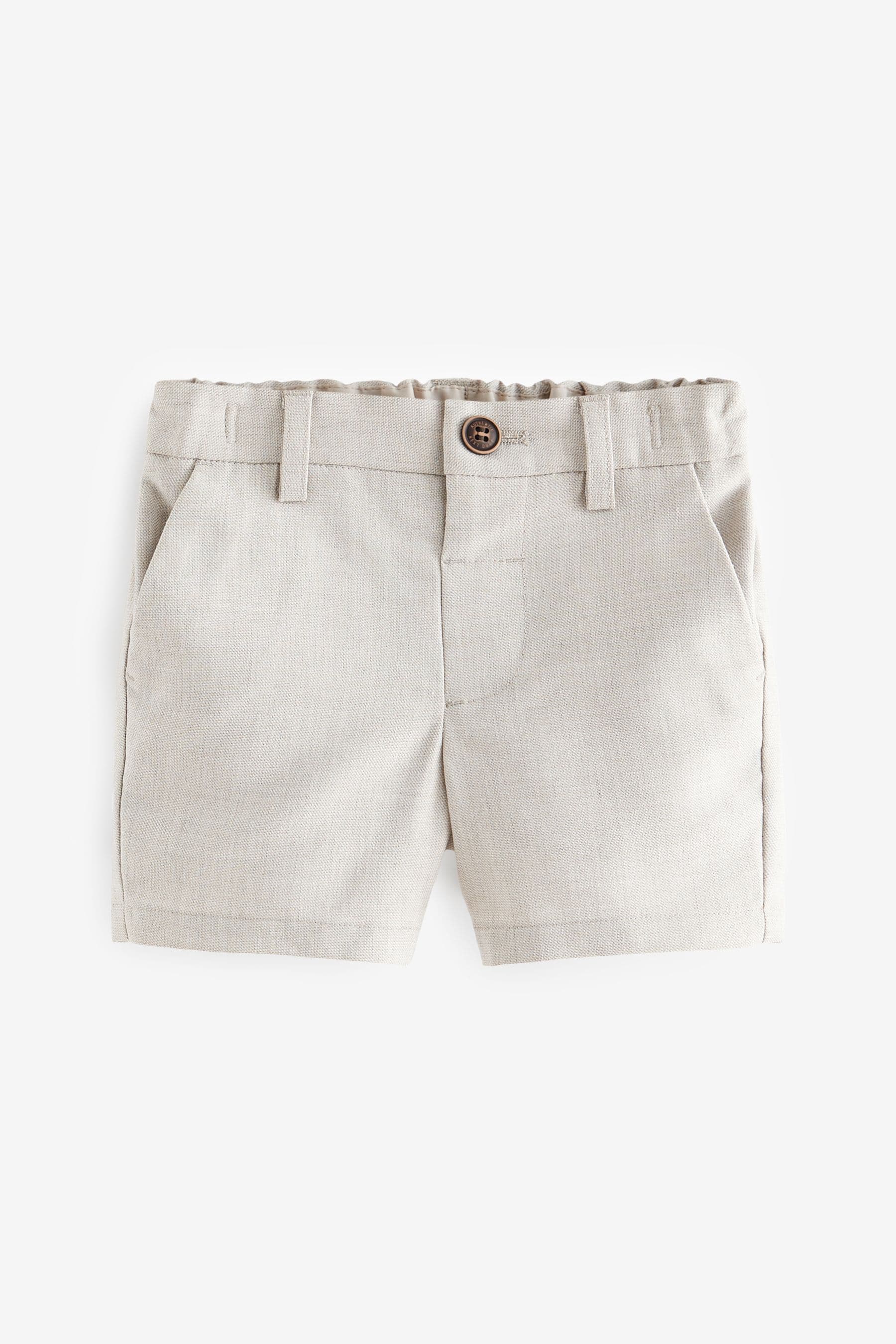 Neutral Formal Shorts With Linen (3mths-7yrs)