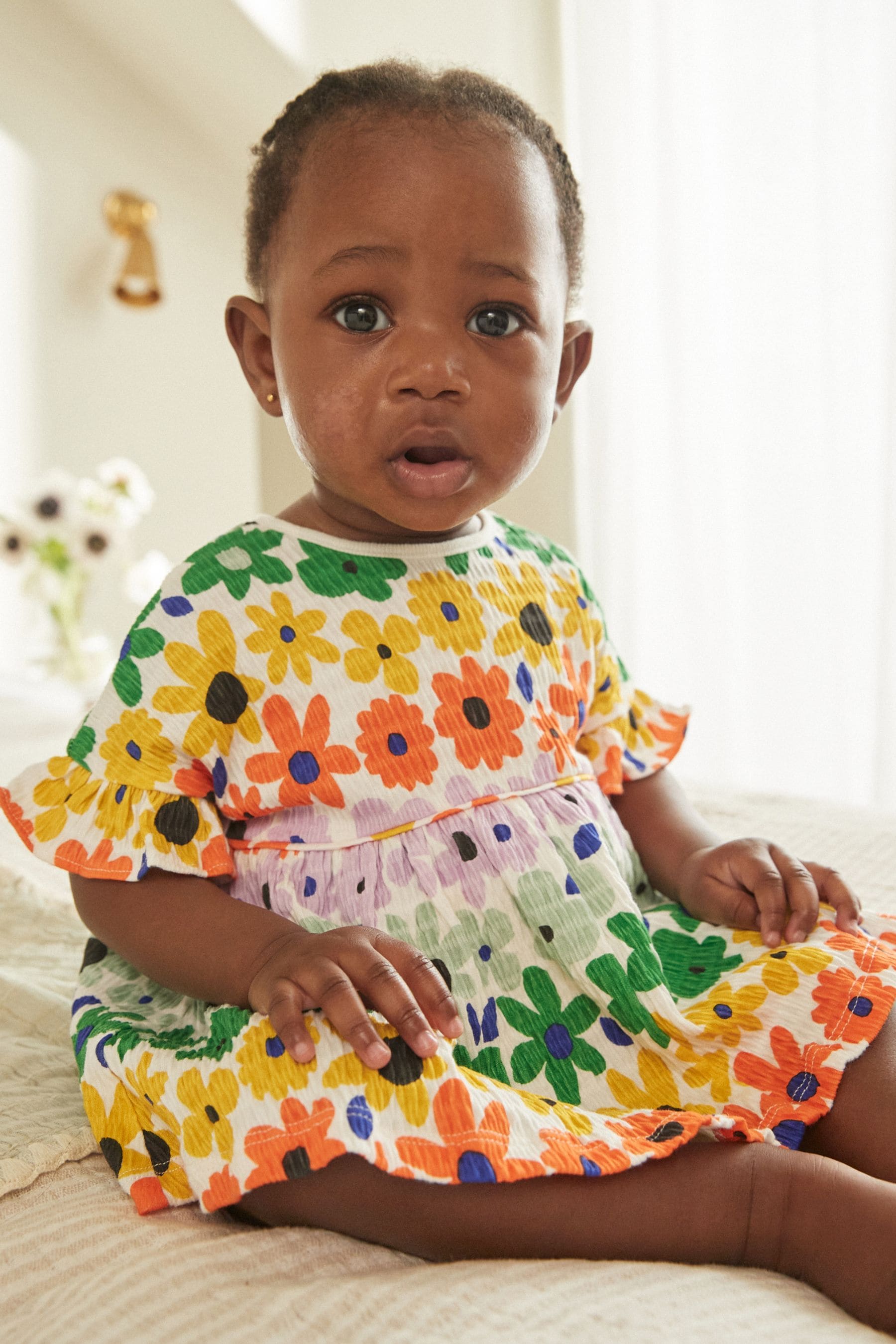 Multi Bright Floral Baby Skirted Romper