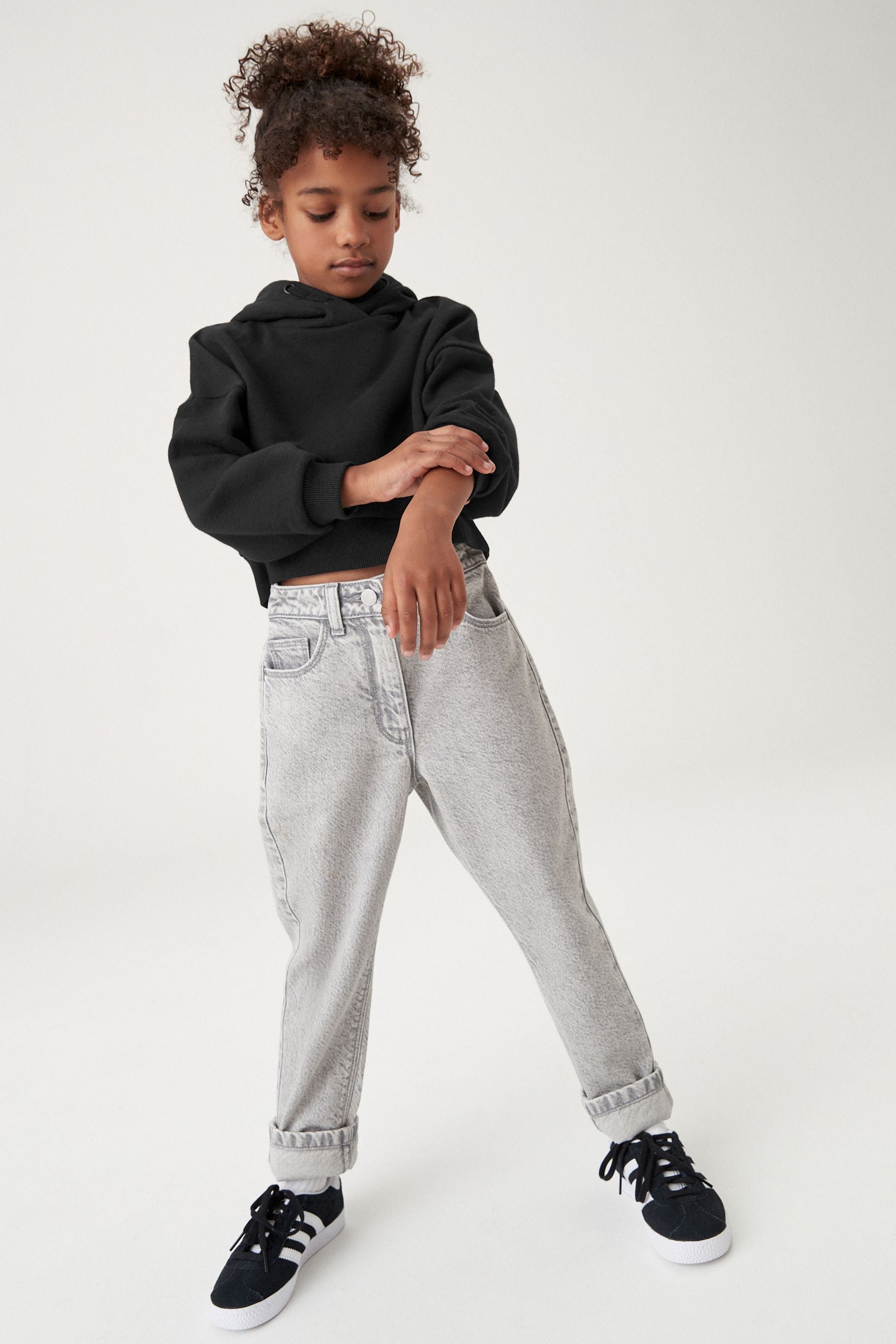 Black Cropped Hoodie (3-16yrs)