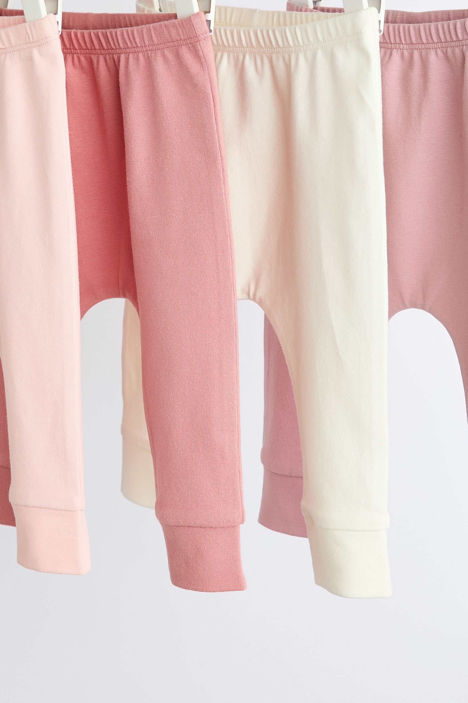 Pink Plain Baby Leggings 4 Pack