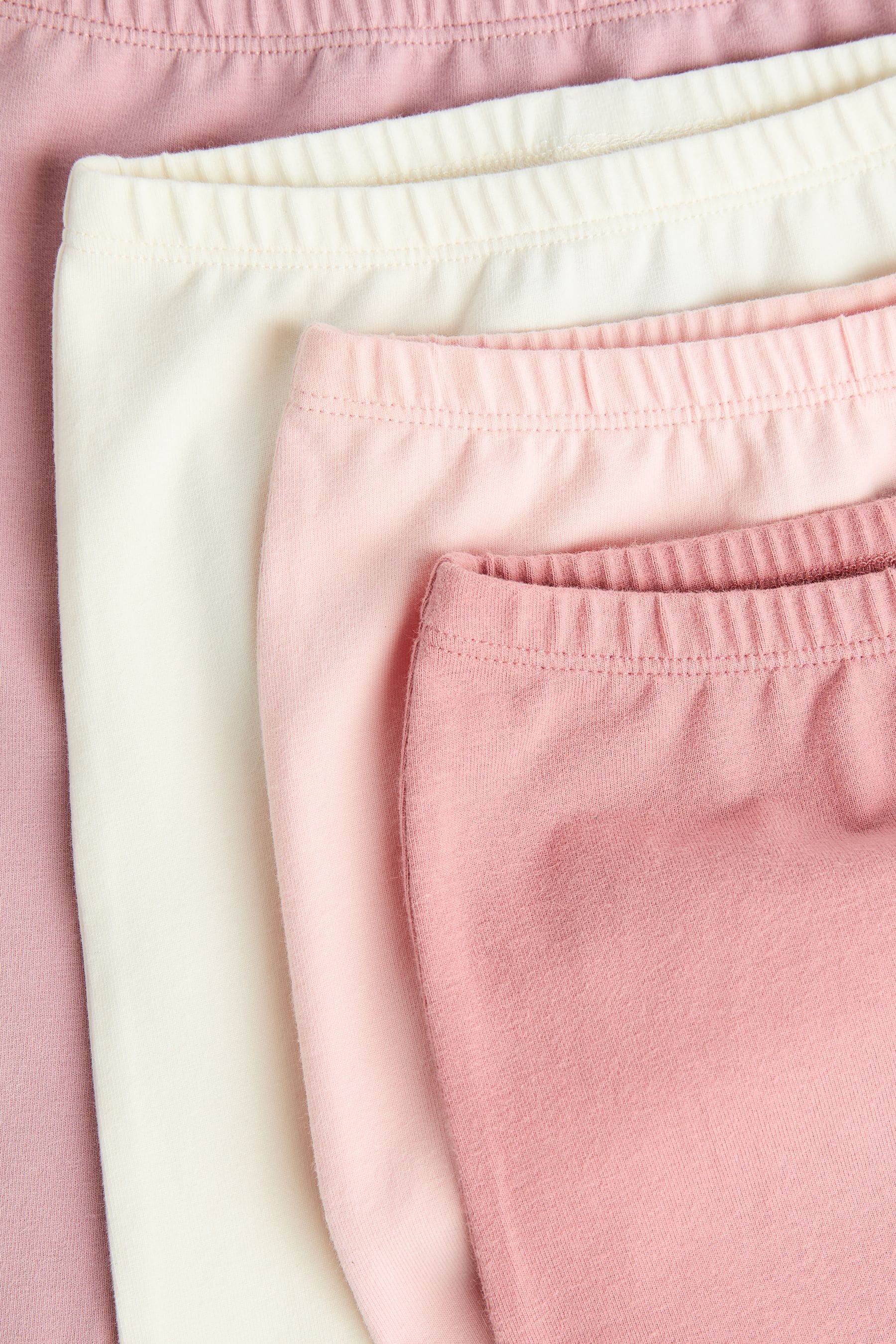 Pink Plain Baby Leggings 4 Pack