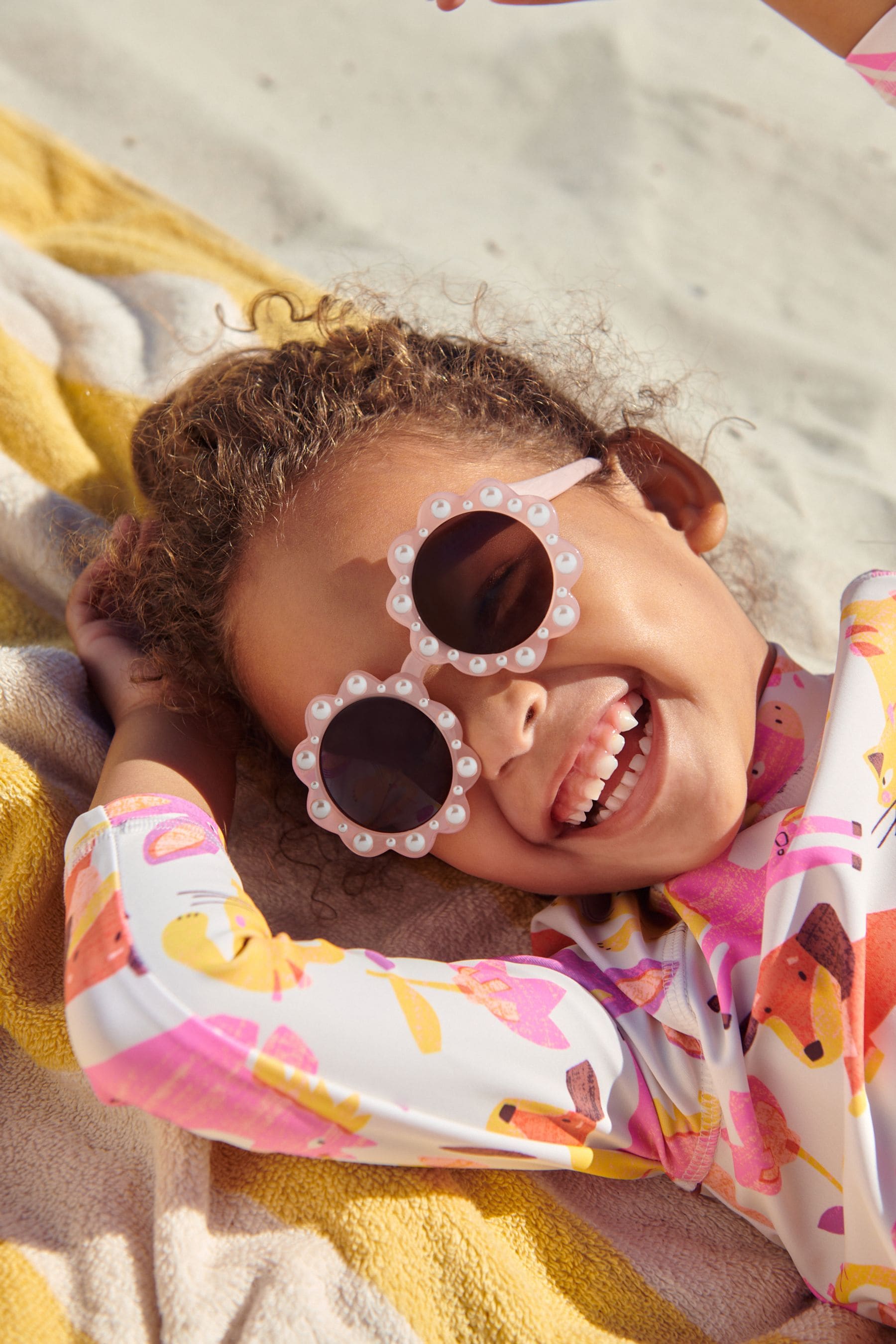 Peach Pink Flower Sunglasses