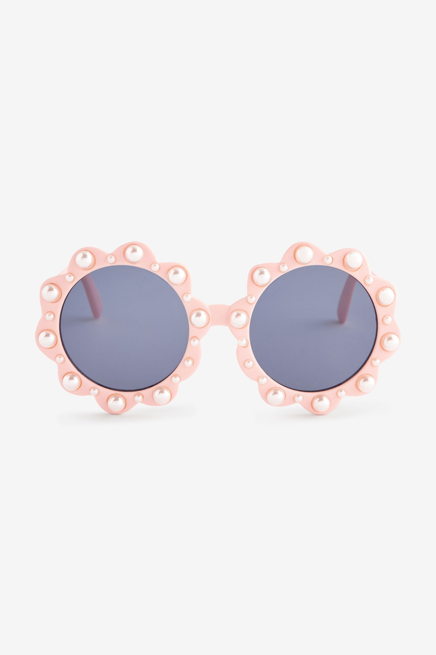 Peach Pink Flower Sunglasses