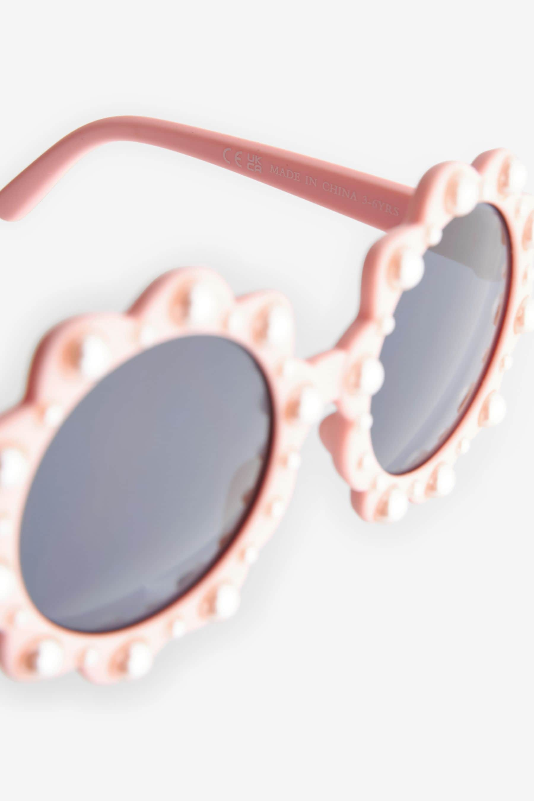 Peach Pink Flower Sunglasses