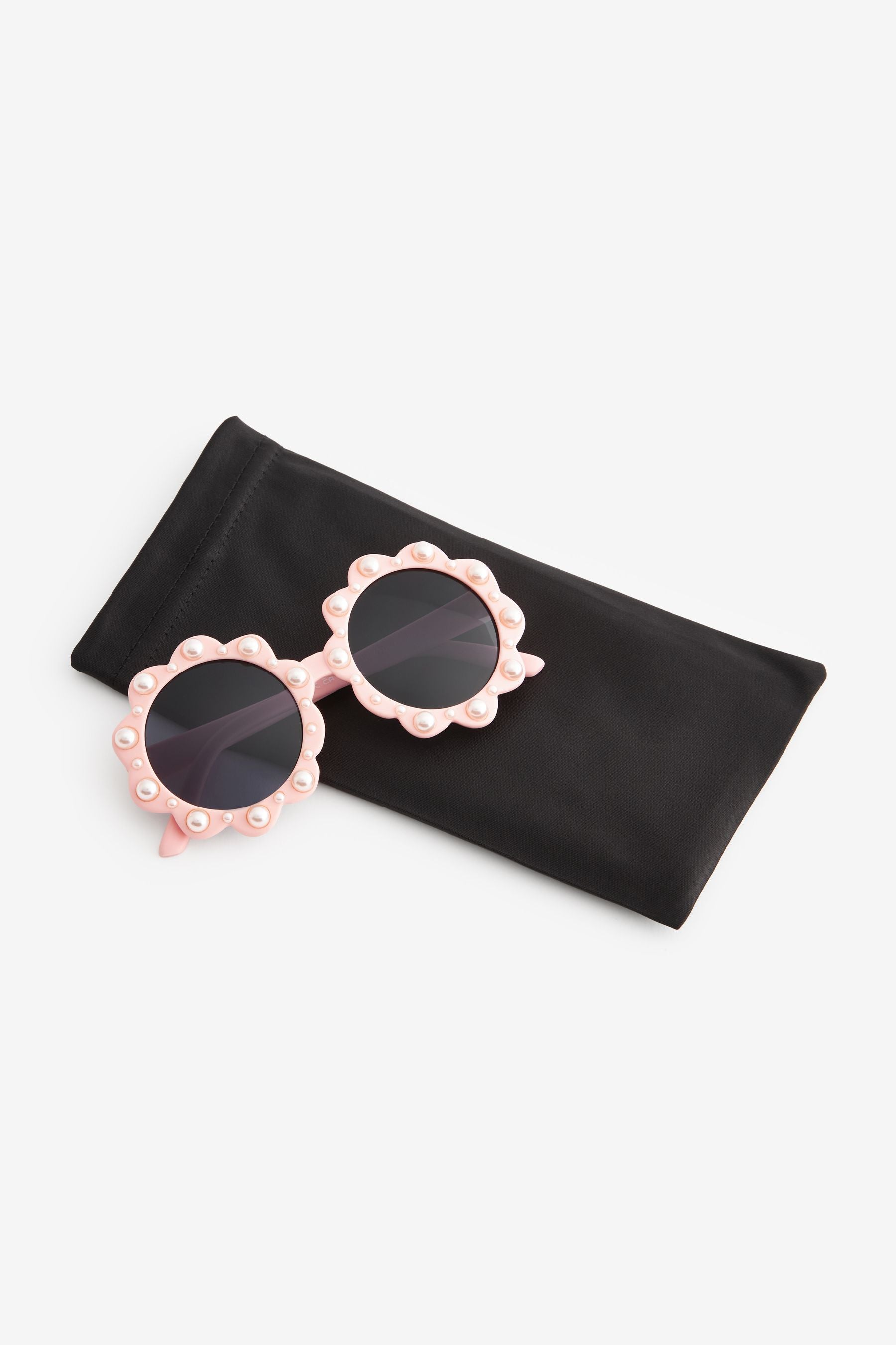 Peach Pink Flower Sunglasses