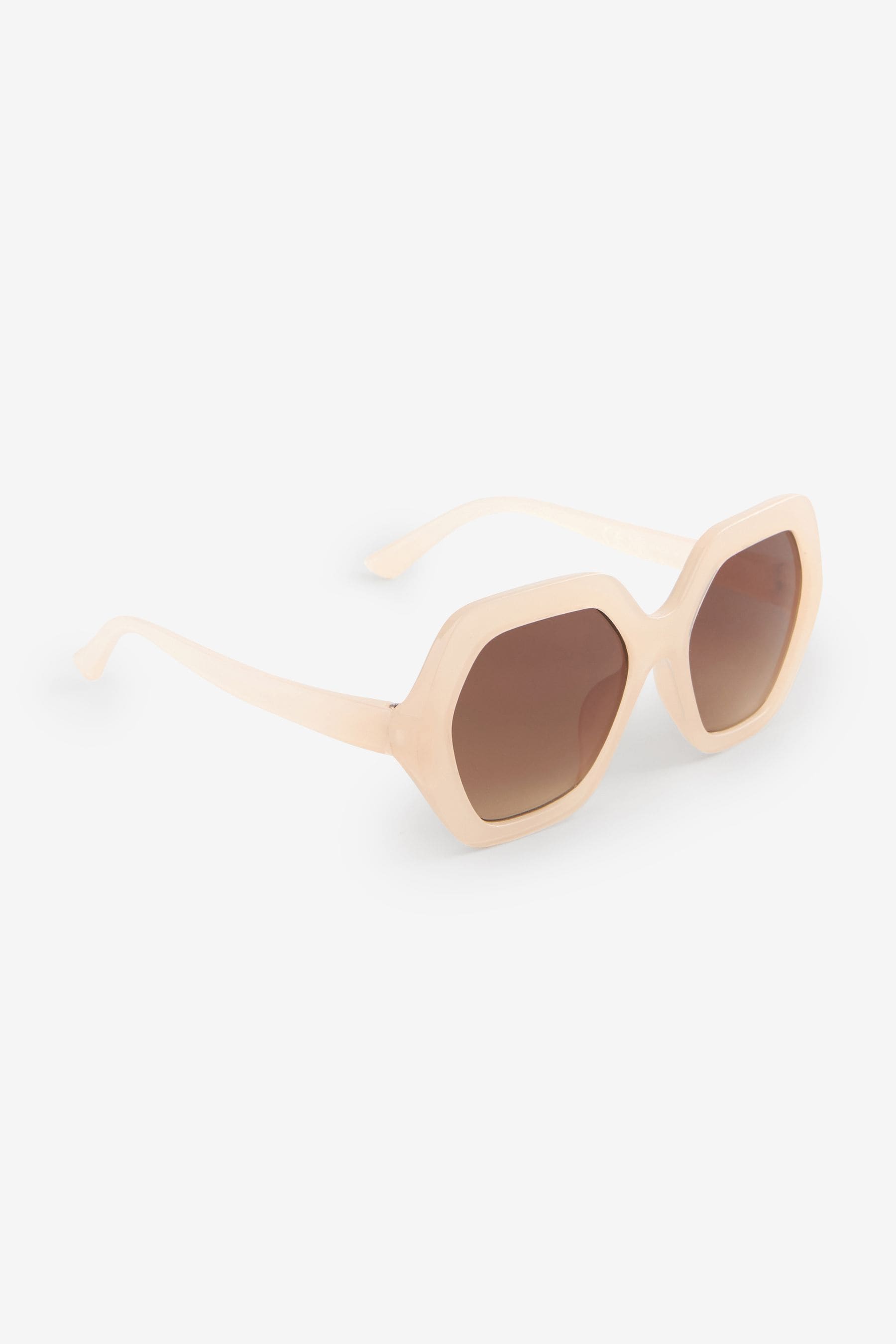 Cream Hexagon Sunglasses