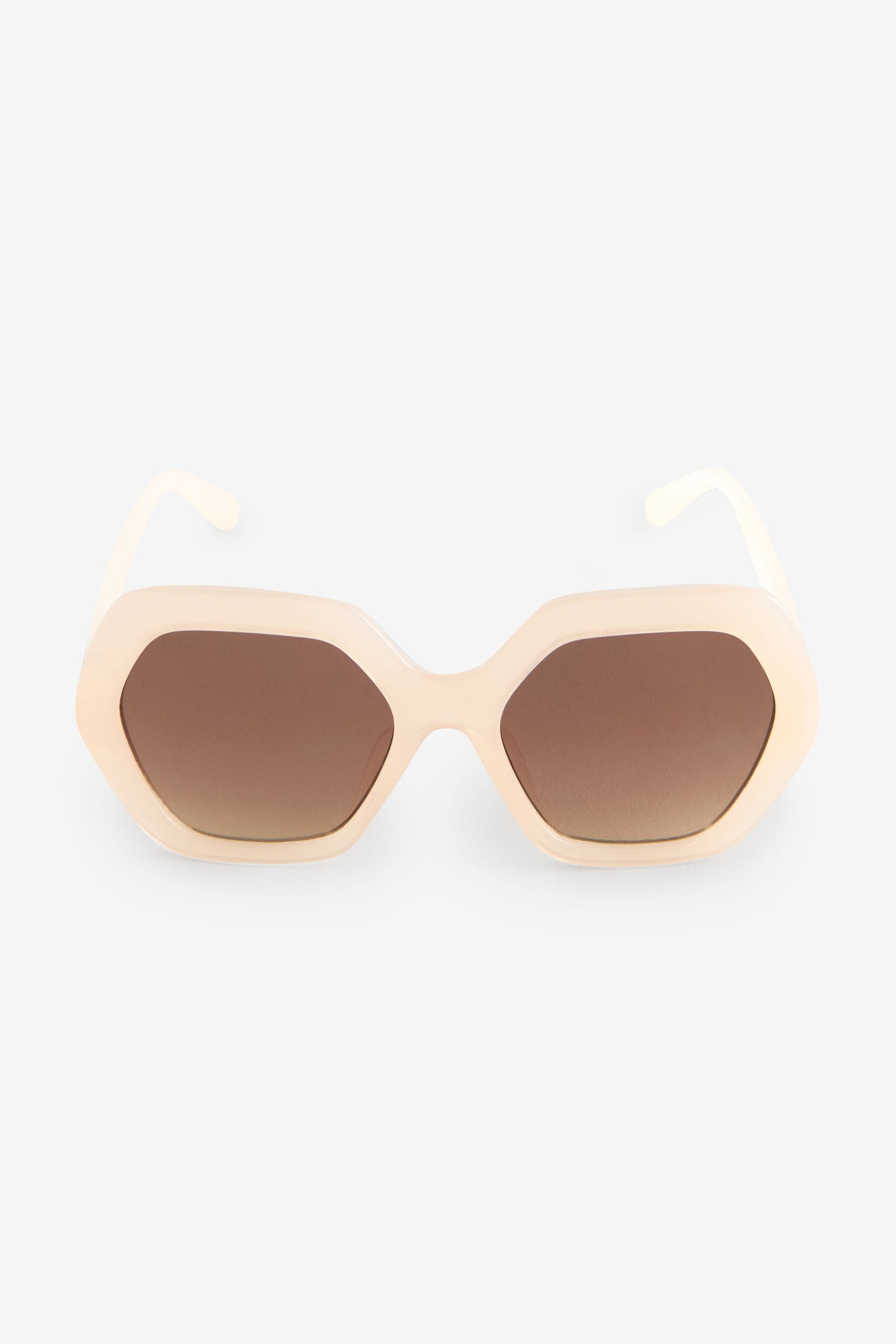 Cream Hexagon Sunglasses