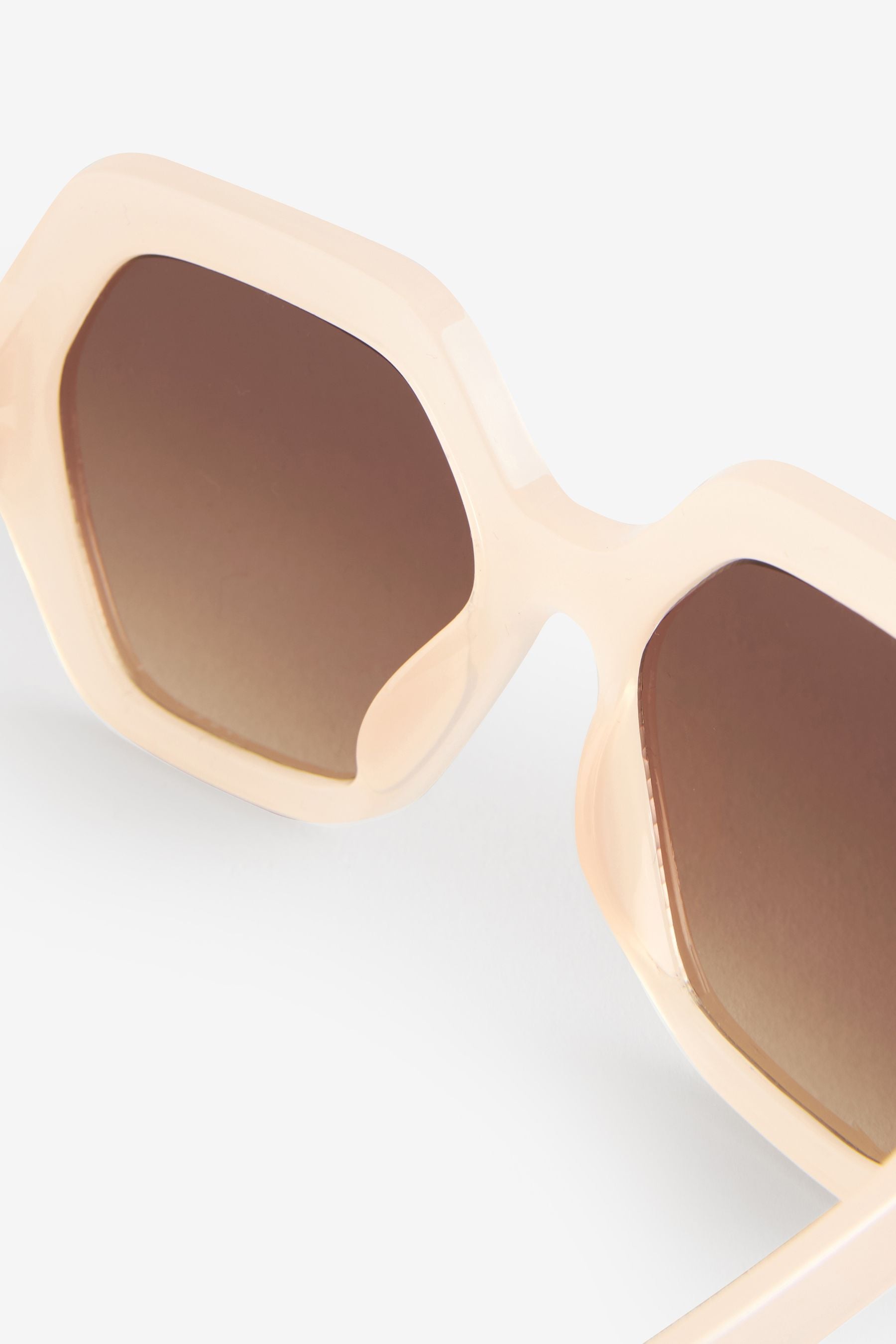 Cream Hexagon Sunglasses