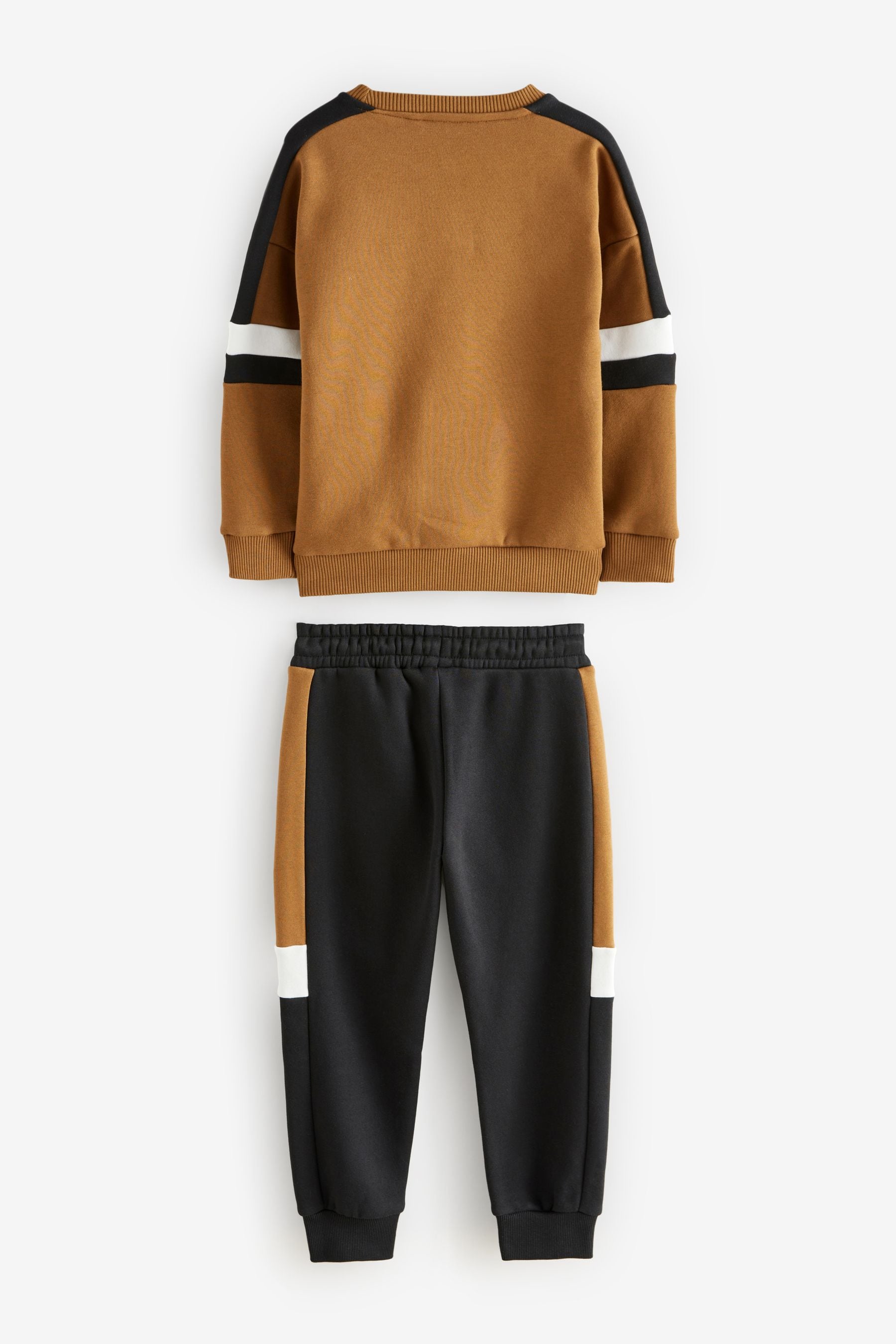 Black Colourblock Crew Neck Sweat and Joggers Set (3-16yrs)