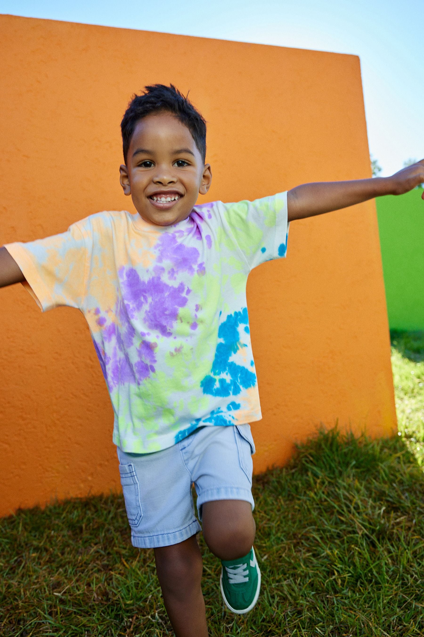 Multi Neon Tie Dye Short Sleeve T-Shirt (3mths-7yrs)