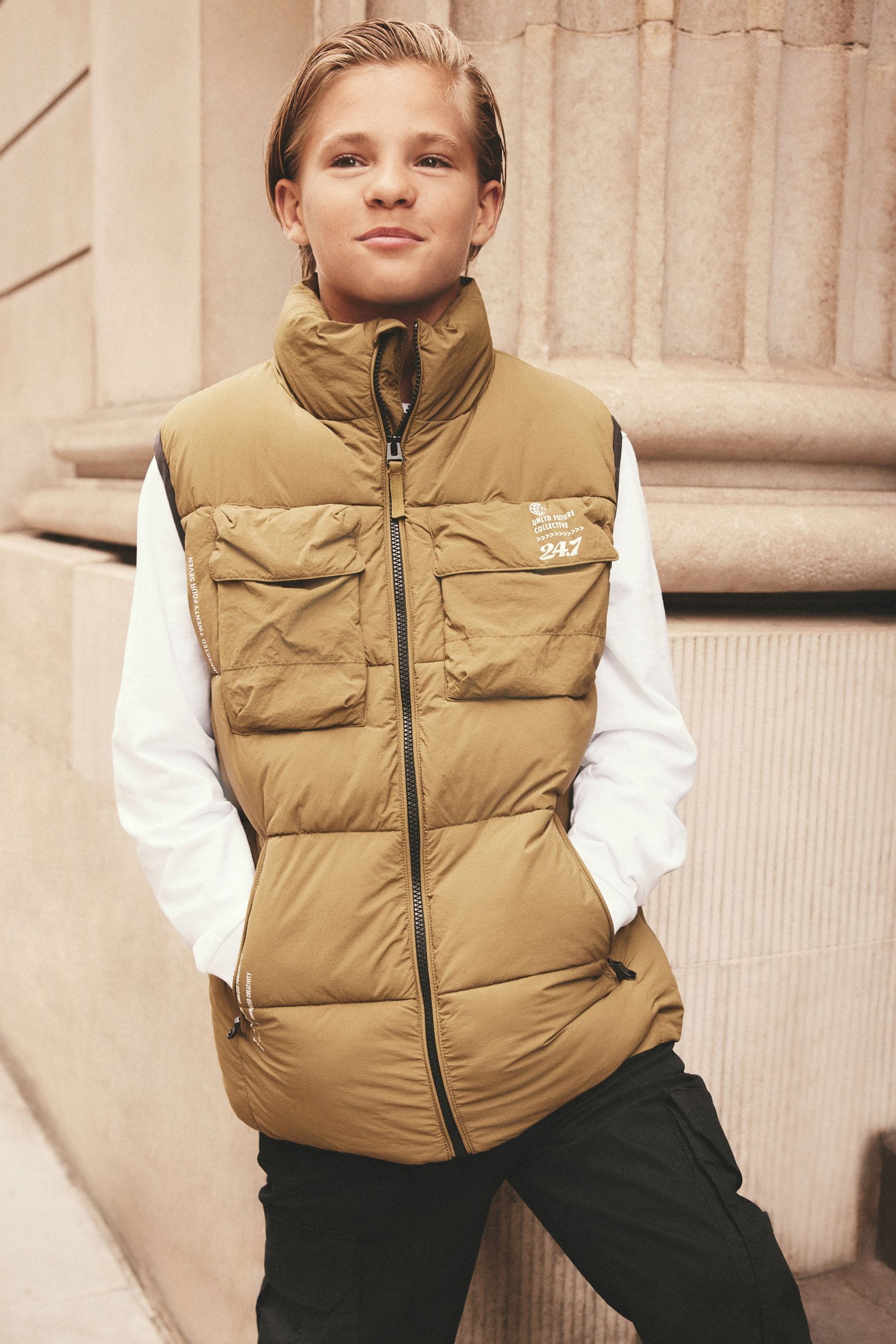 Khaki Green Padded Gilet (3-16yrs)