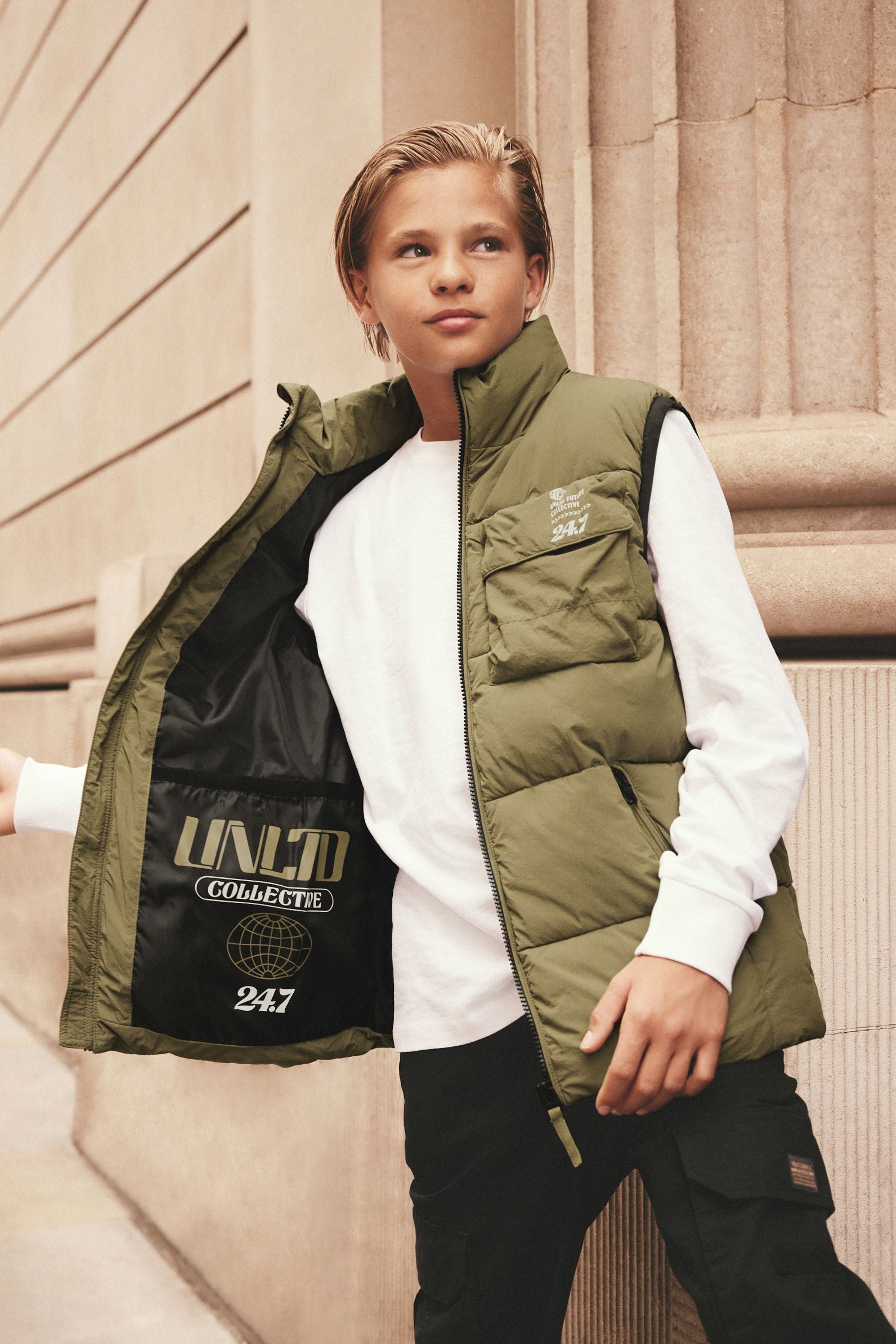 Khaki Green Padded Gilet (3-16yrs)