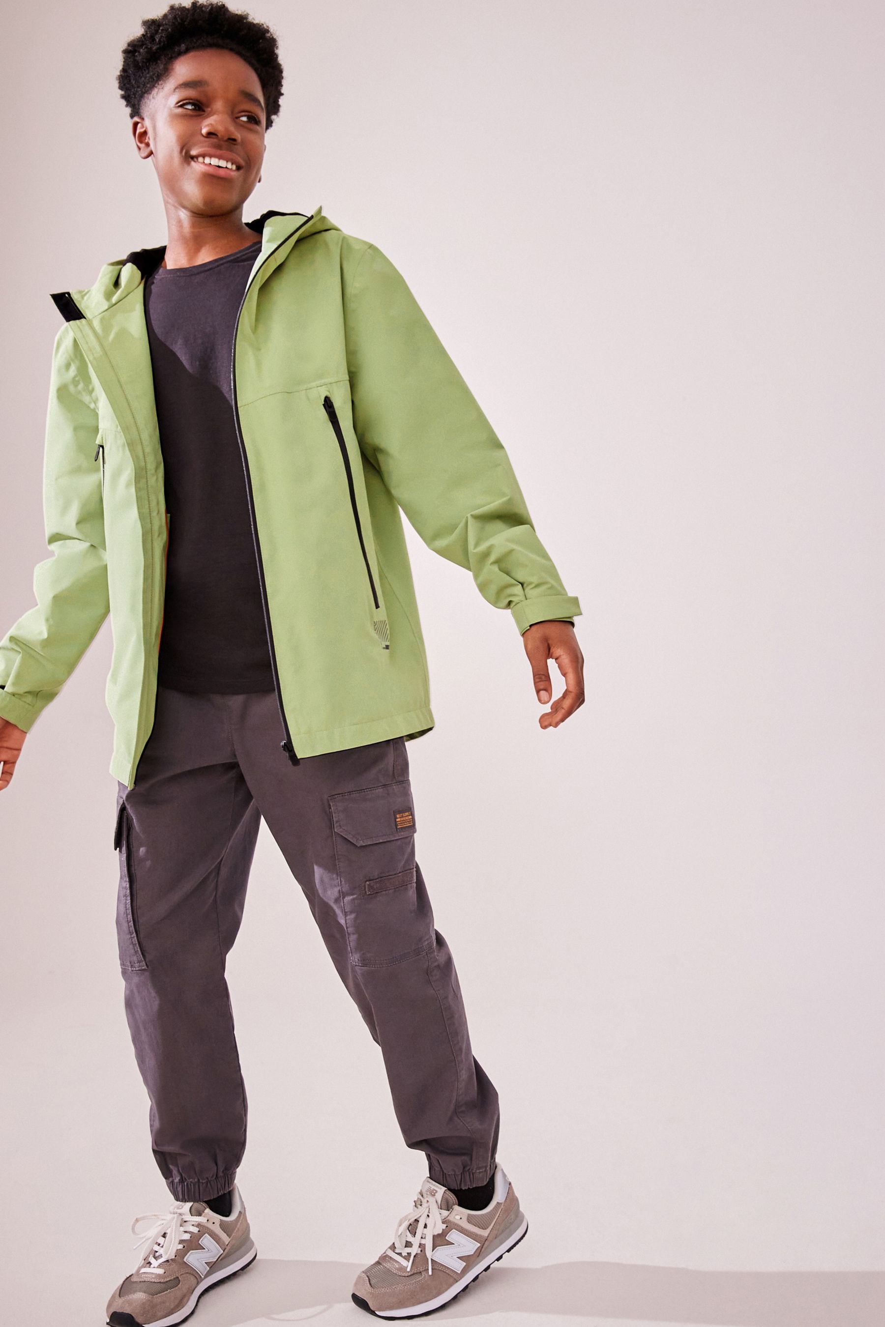 Green Waterproof Fleece Hooded Lined Coat (3-17yrs)