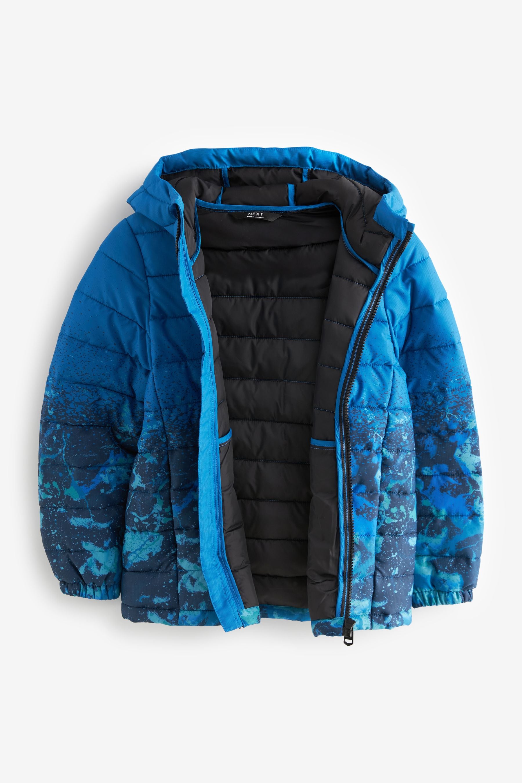 Cobalt Blue Quilted Midweight Hooded Jacket (3-17yrs)