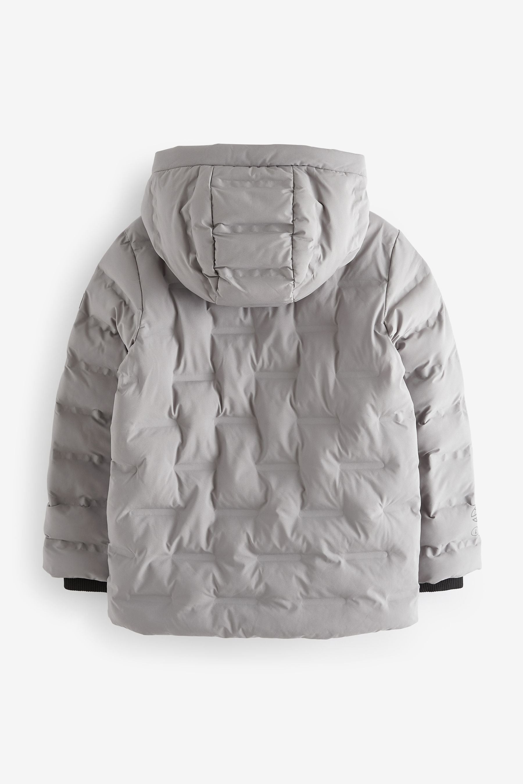 Grey Brick Quilted Midweight Hooded Jacket (3-17yrs)