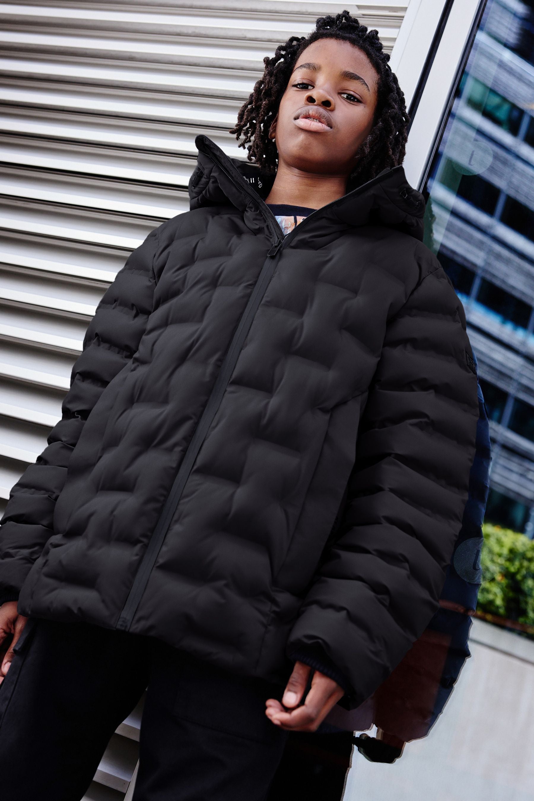 Black Fleece Lined Padded Puffer Coat (3-17yrs)