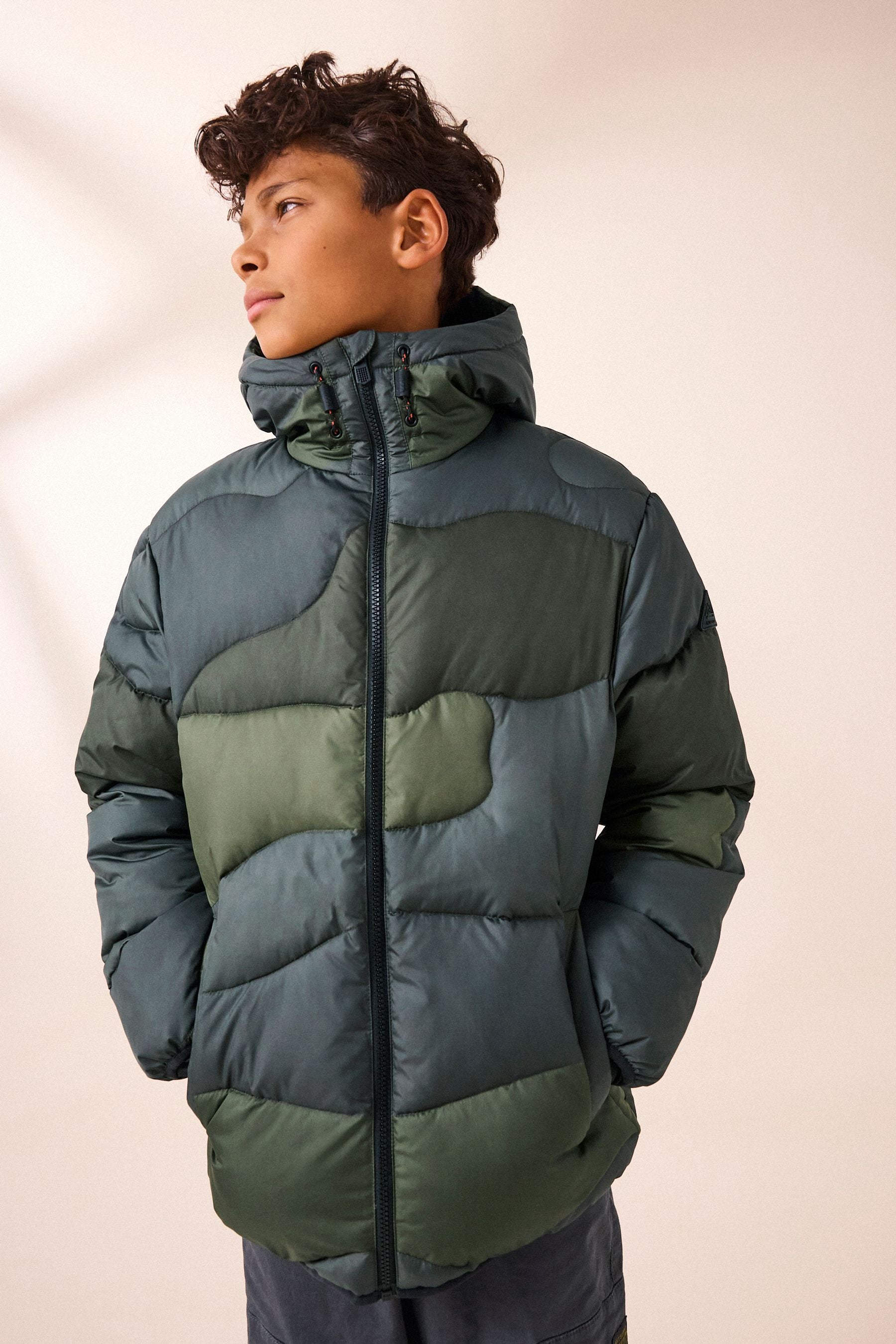 Khaki Quilted Puffer Jacket (3-16yrs)