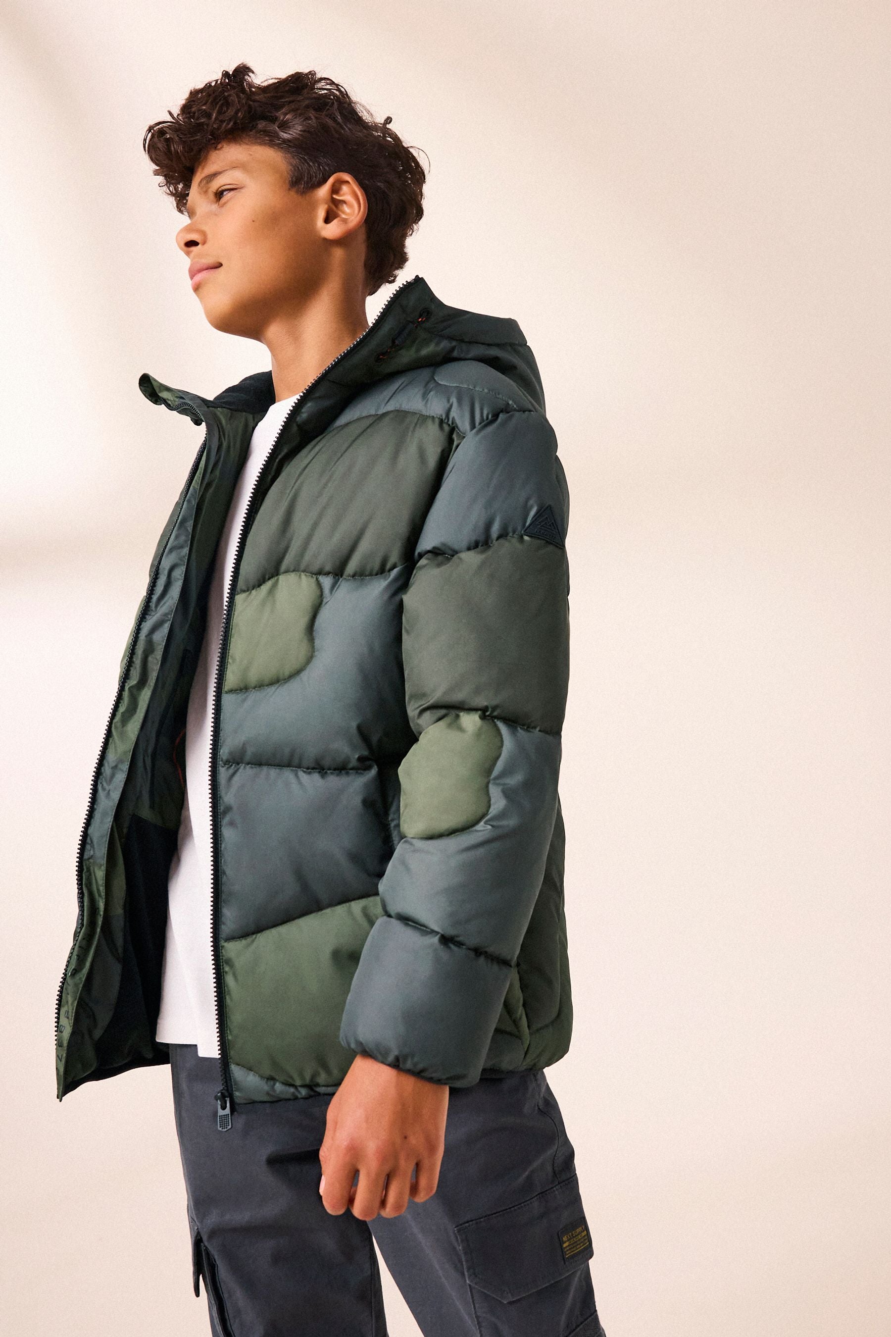 Khaki Quilted Puffer Jacket (3-16yrs)