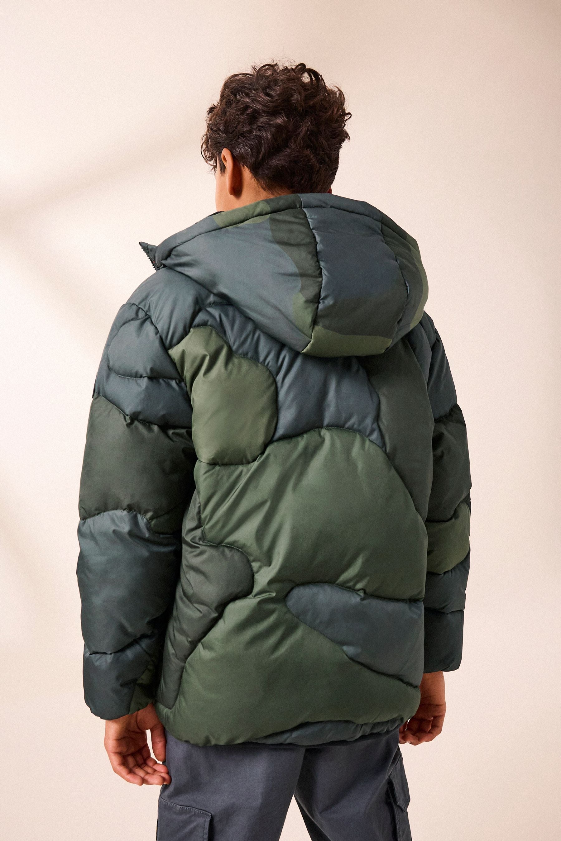 Khaki Quilted Puffer Jacket (3-16yrs)