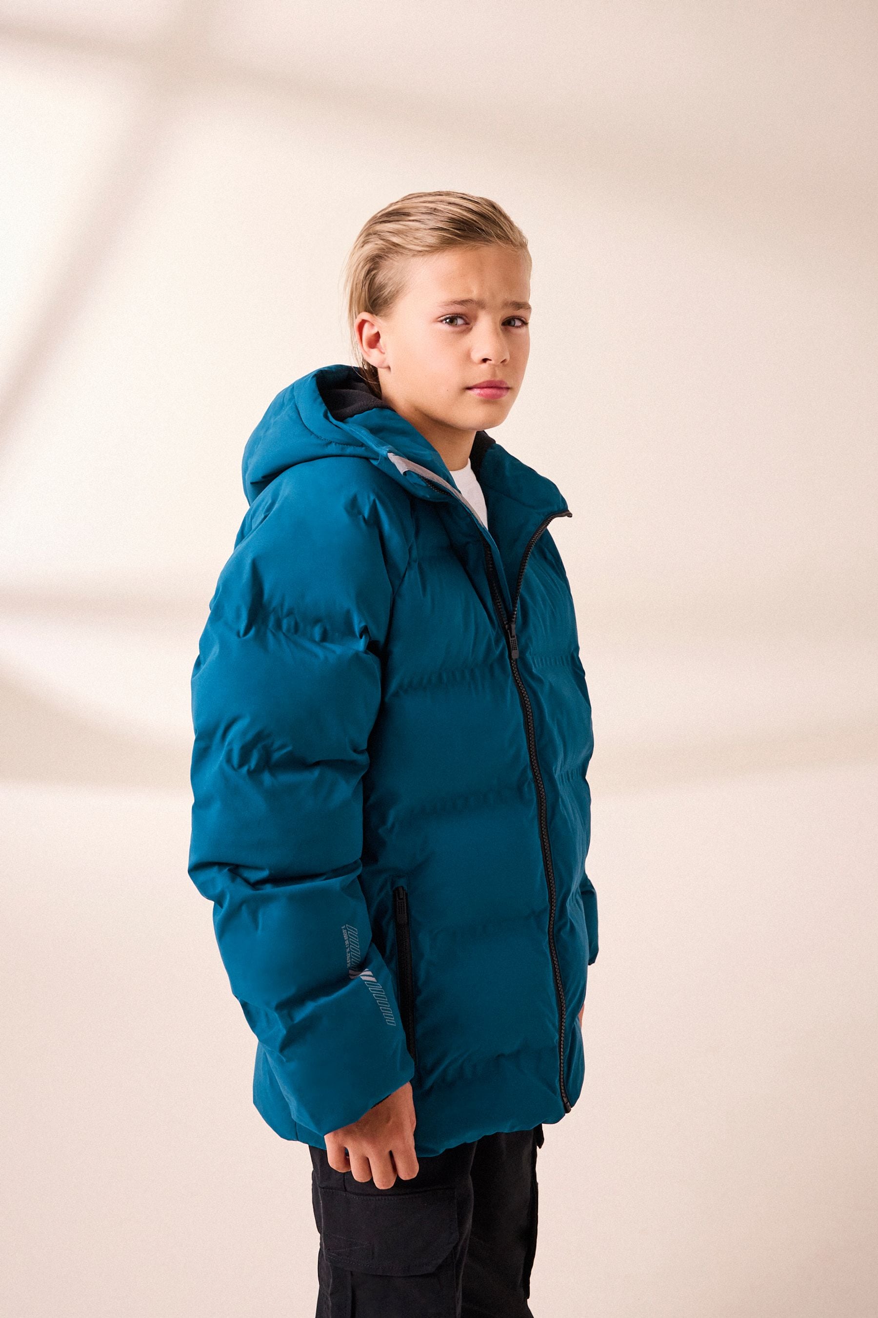 Cobalt Blue Fleece Lined Padded Puffer Jacket (3-17yrs)