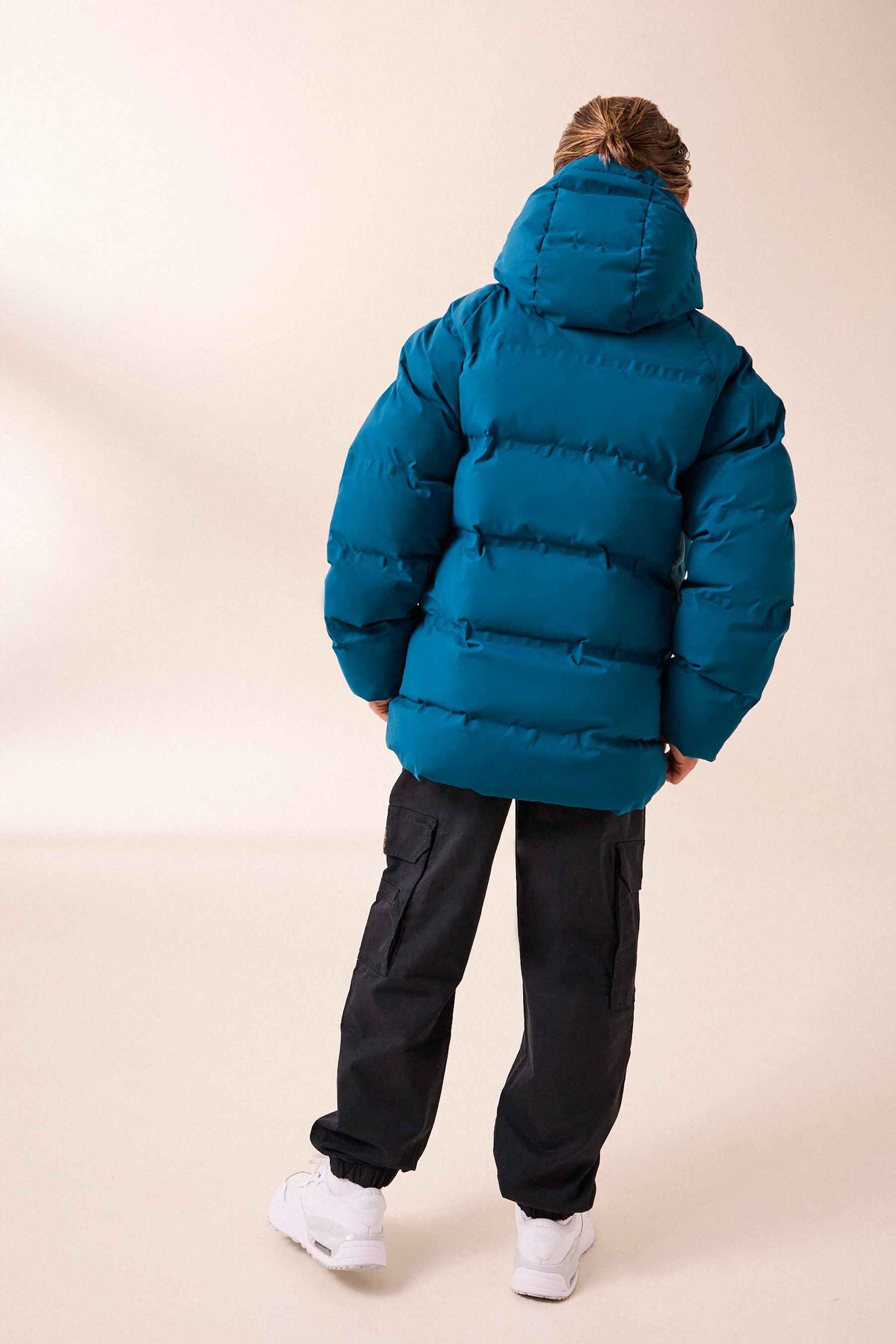 Cobalt Blue Fleece Lined Padded Puffer Jacket (3-17yrs)