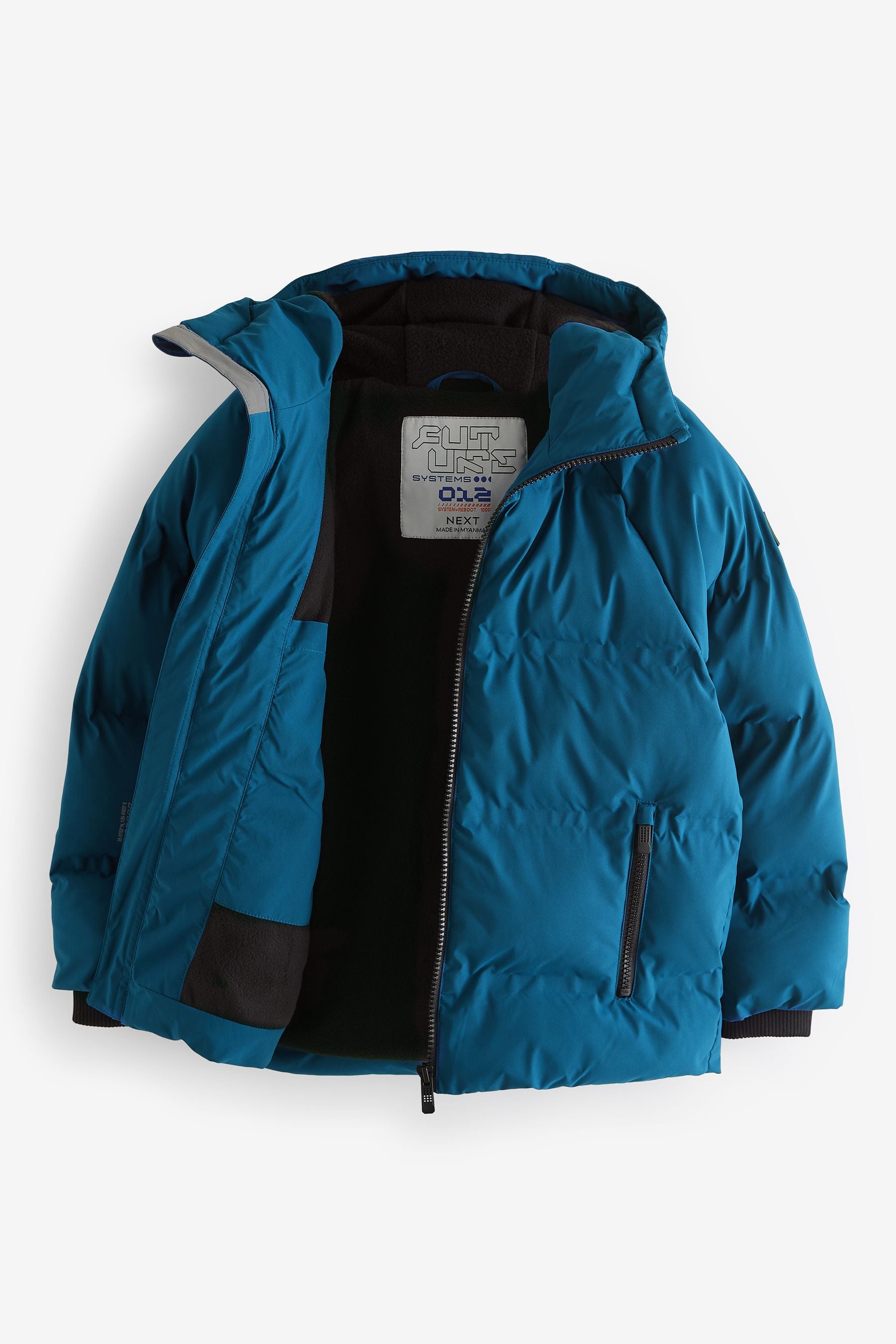 Cobalt Blue Fleece Lined Padded Puffer Jacket (3-17yrs)